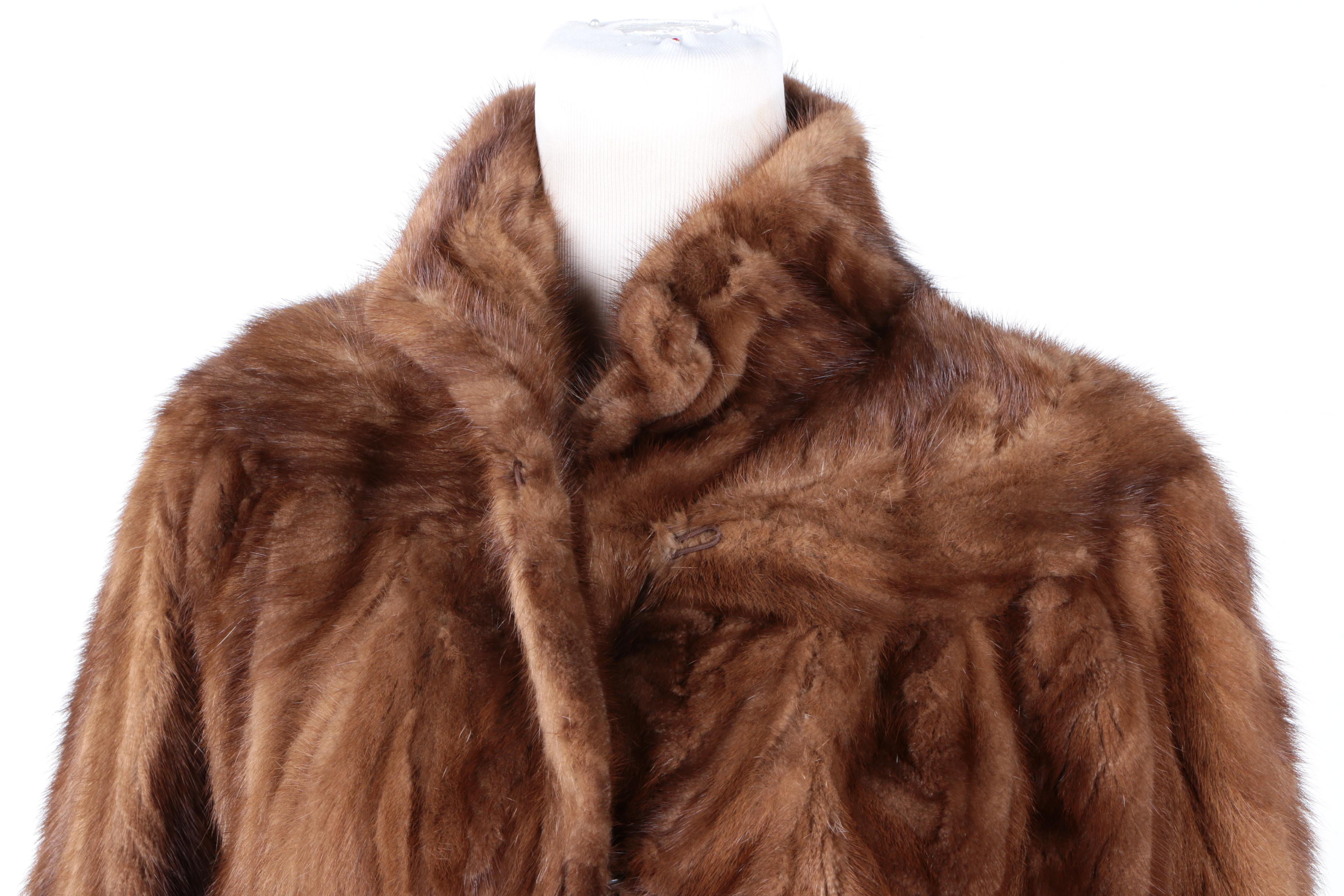 Brown Pawed Mink Fur Coat