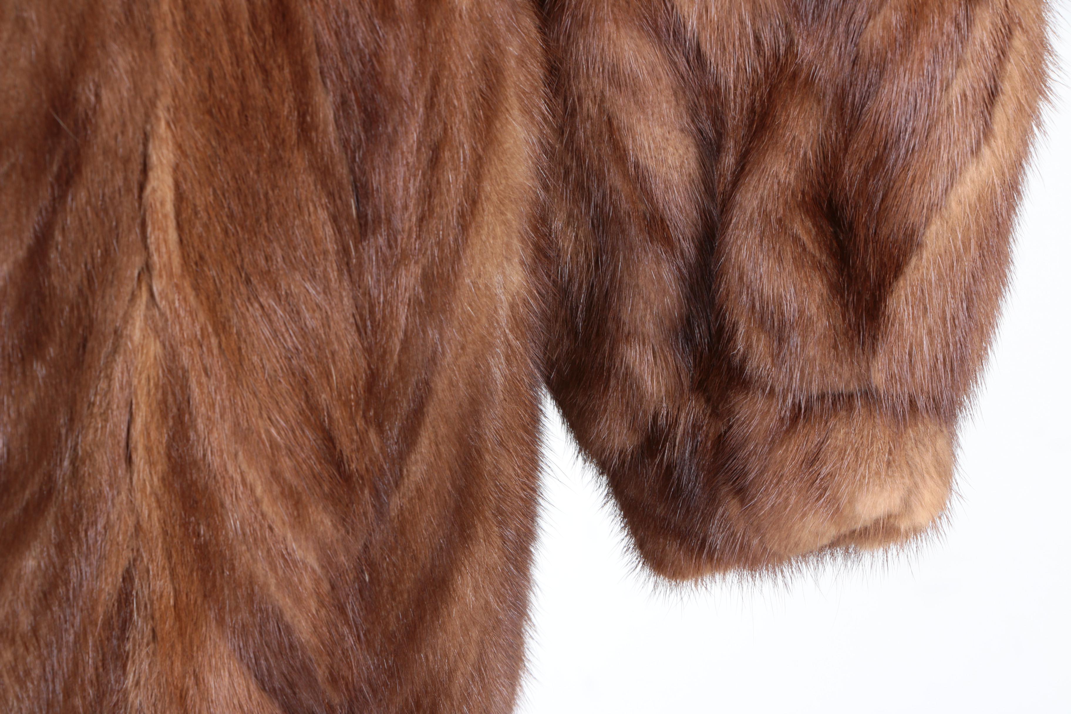 Brown Pawed Mink Fur Coat