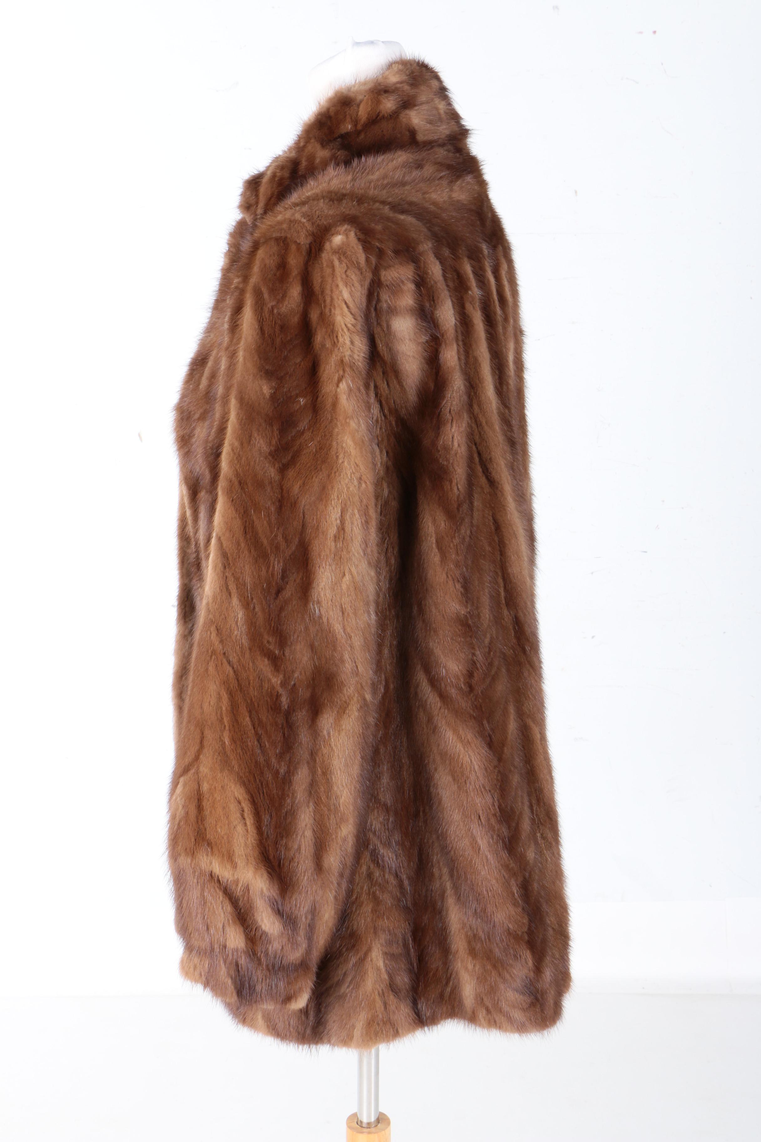 Brown Pawed Mink Fur Coat