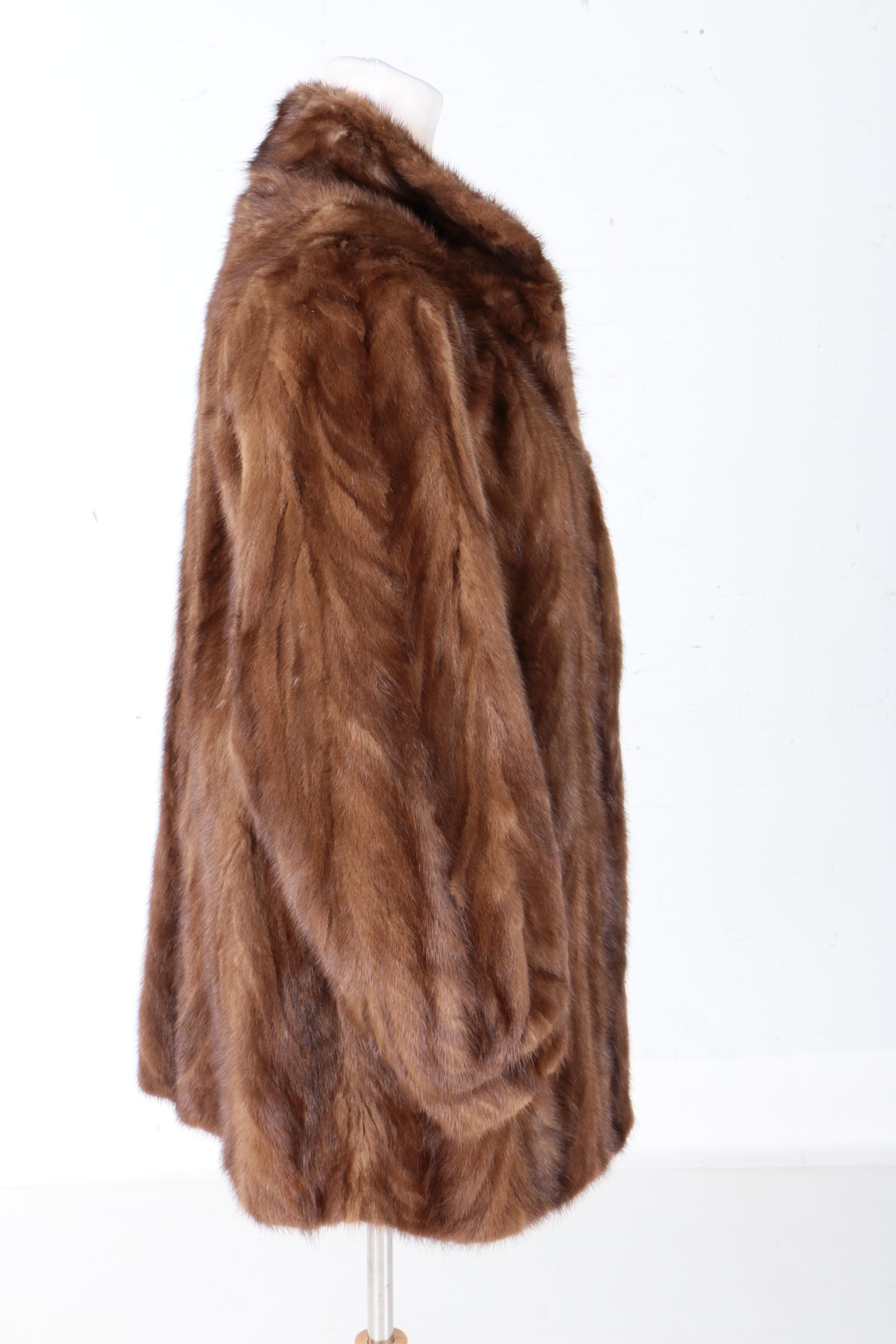 Brown Pawed Mink Fur Coat