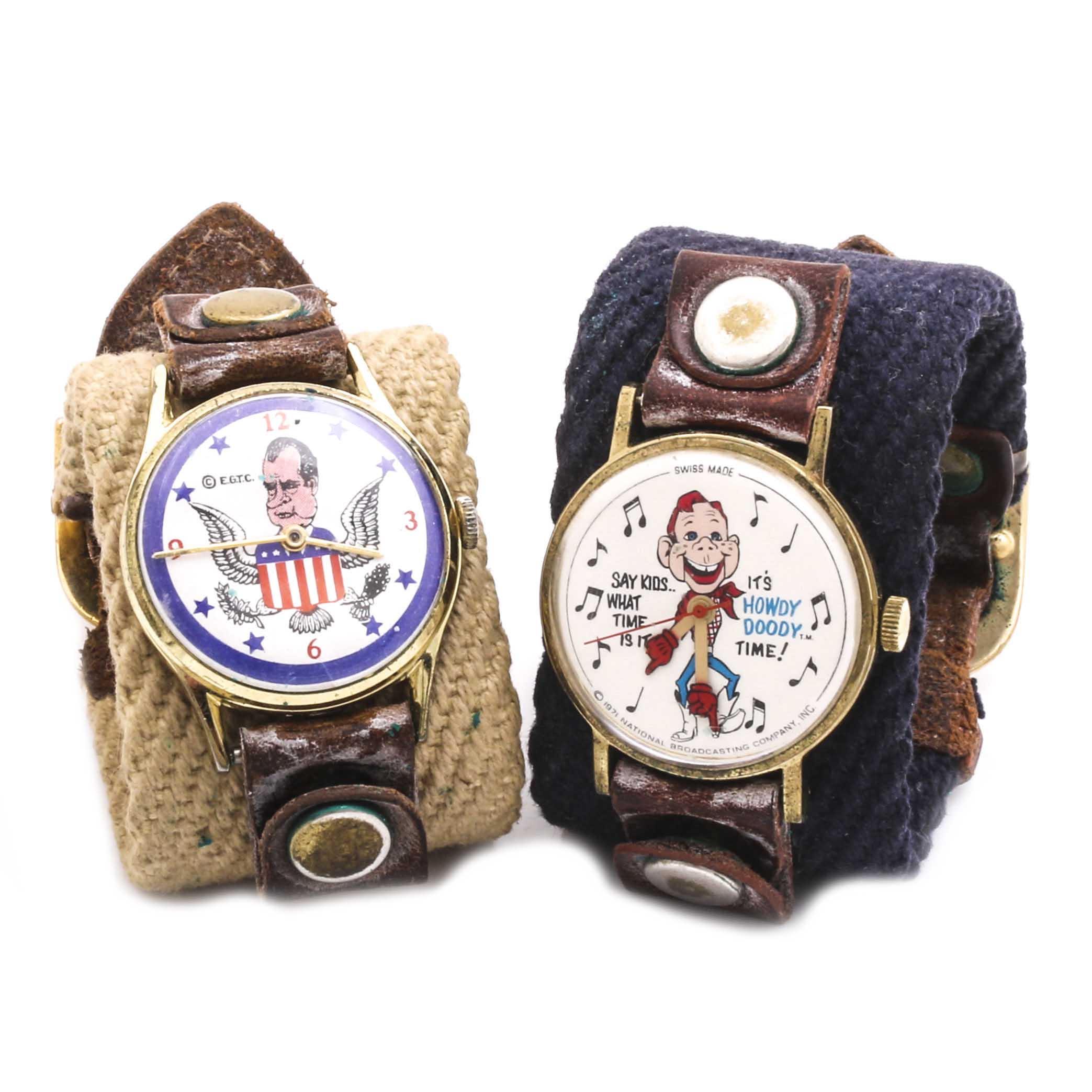 Richard Nixon and Howdy Doody Character Watches