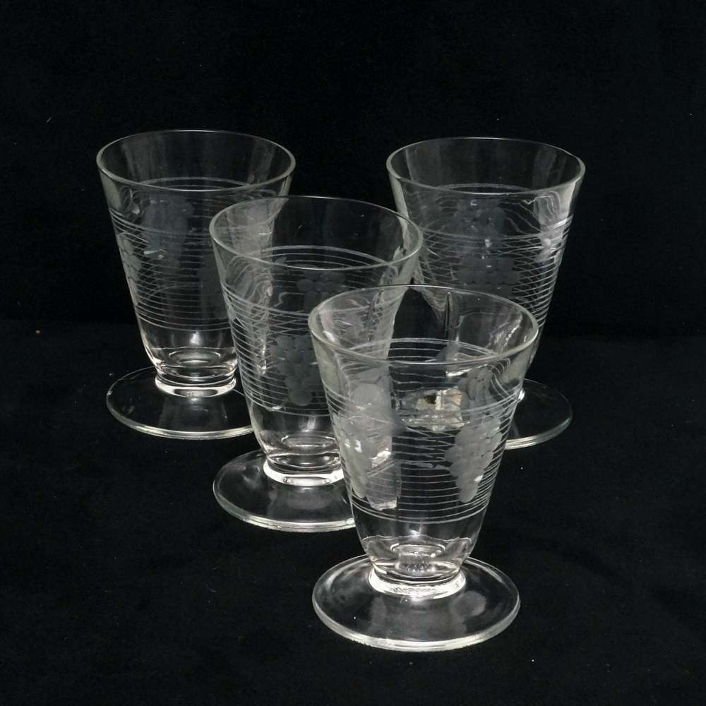 Collection of Vintage Etched Glasses