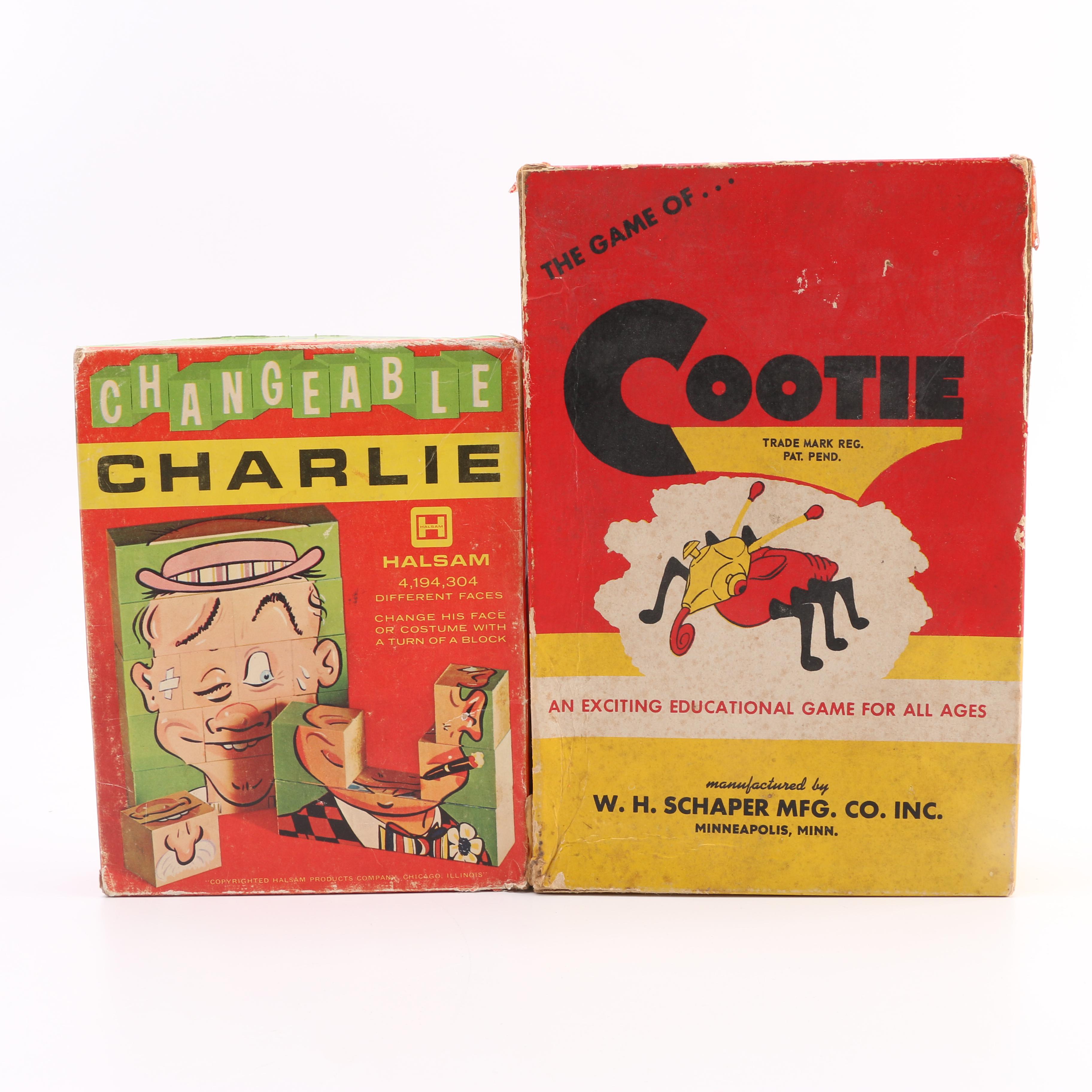 Vintage "Changeable Charlie" and "Cootie" Games