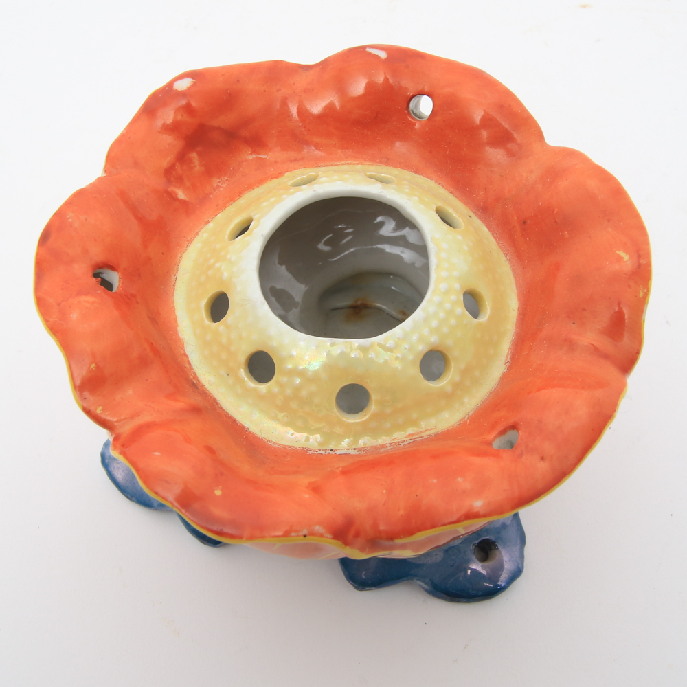 Three Vintage Japanese Ceramic Flower Frogs