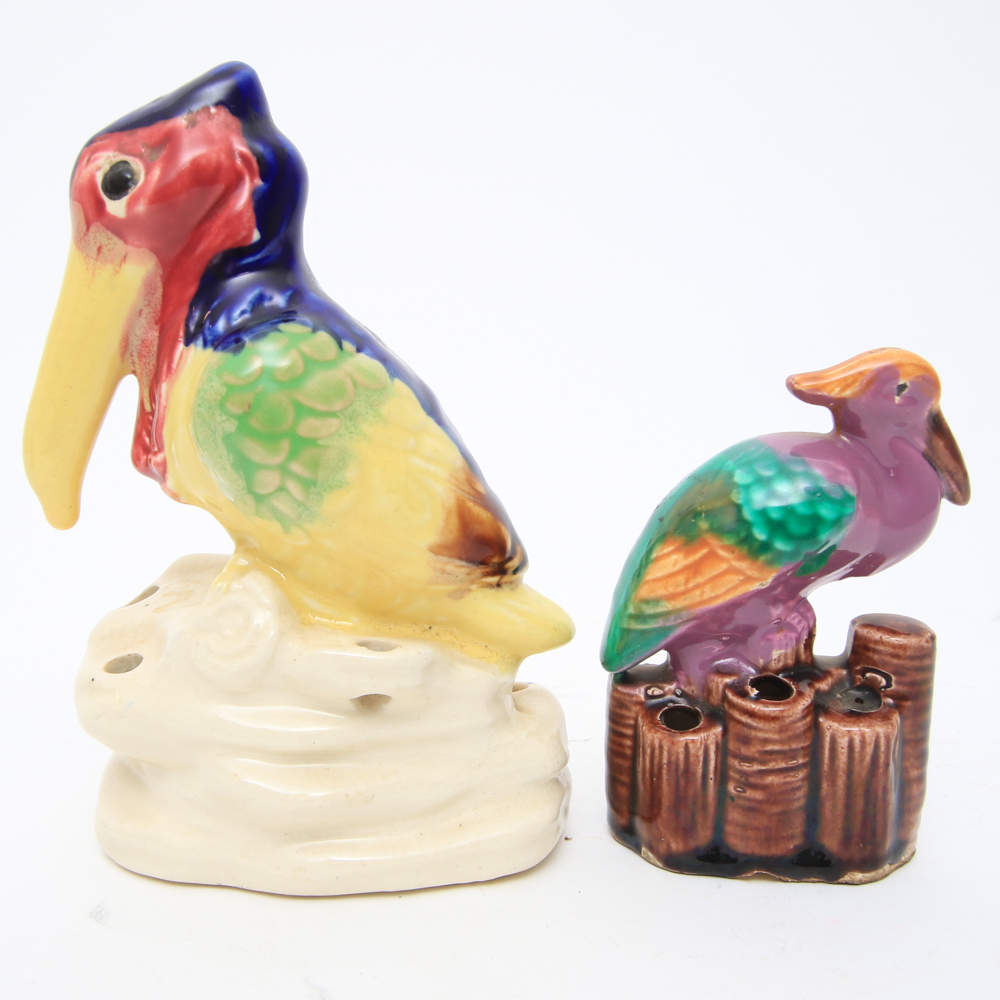 Three Vintage Japanese Ceramic Flower Frogs