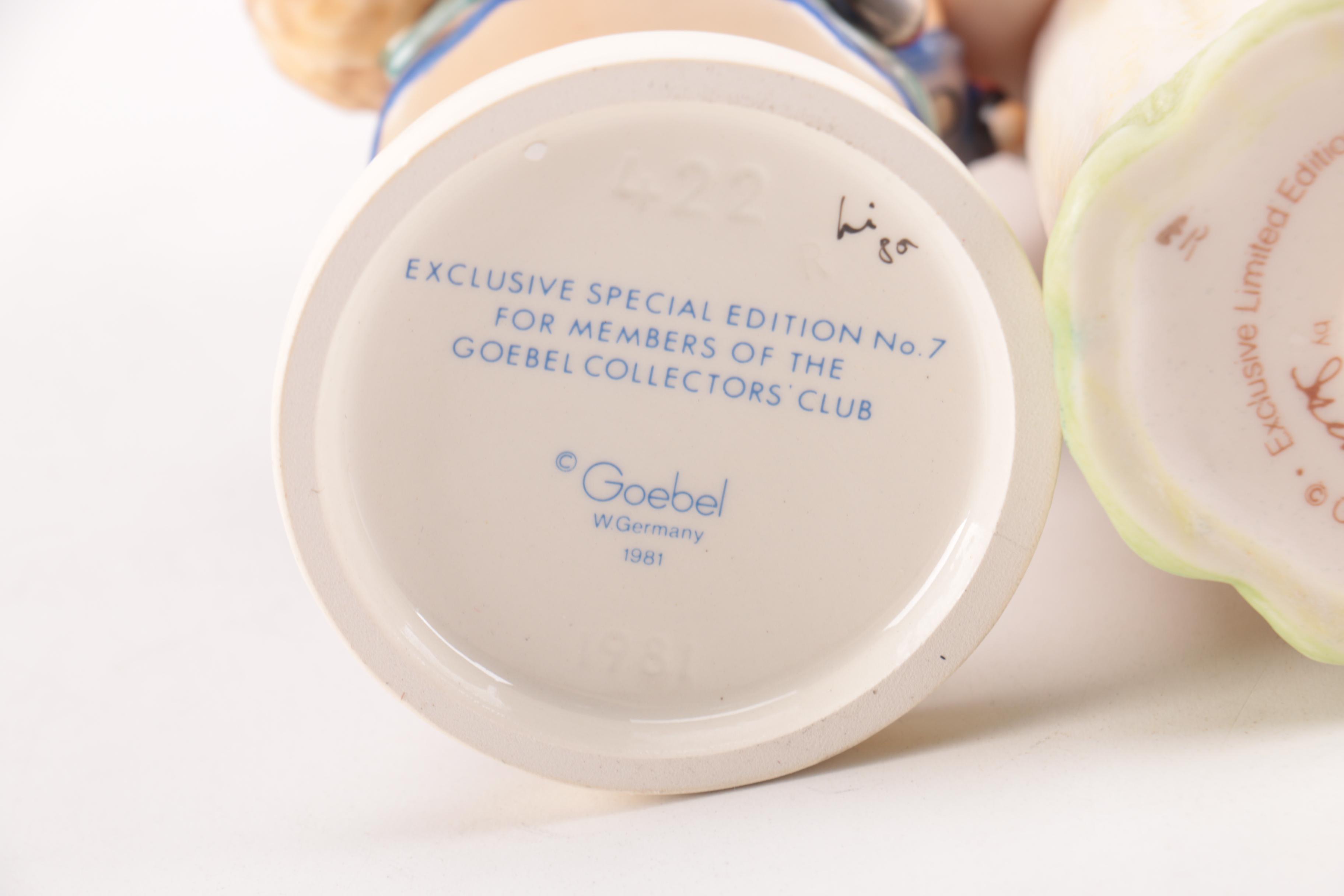 Goebel Collector's Club "Hush-A-Bye" and "What Now?" Porcelain Figurines