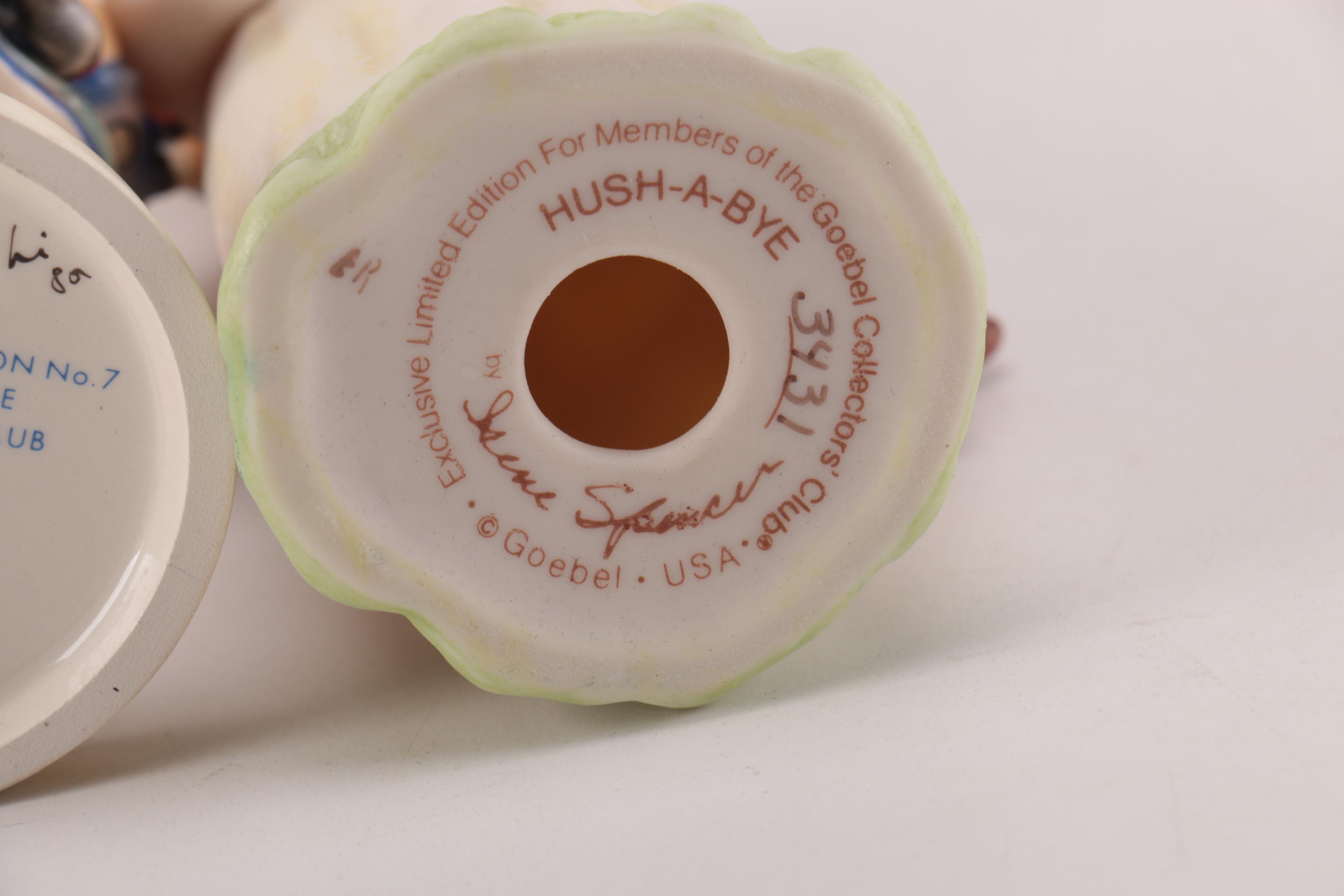 Goebel Collector's Club "Hush-A-Bye" and "What Now?" Porcelain Figurines