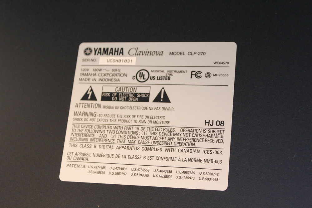 Yamaha Clavinova Digital Console Piano and Bench