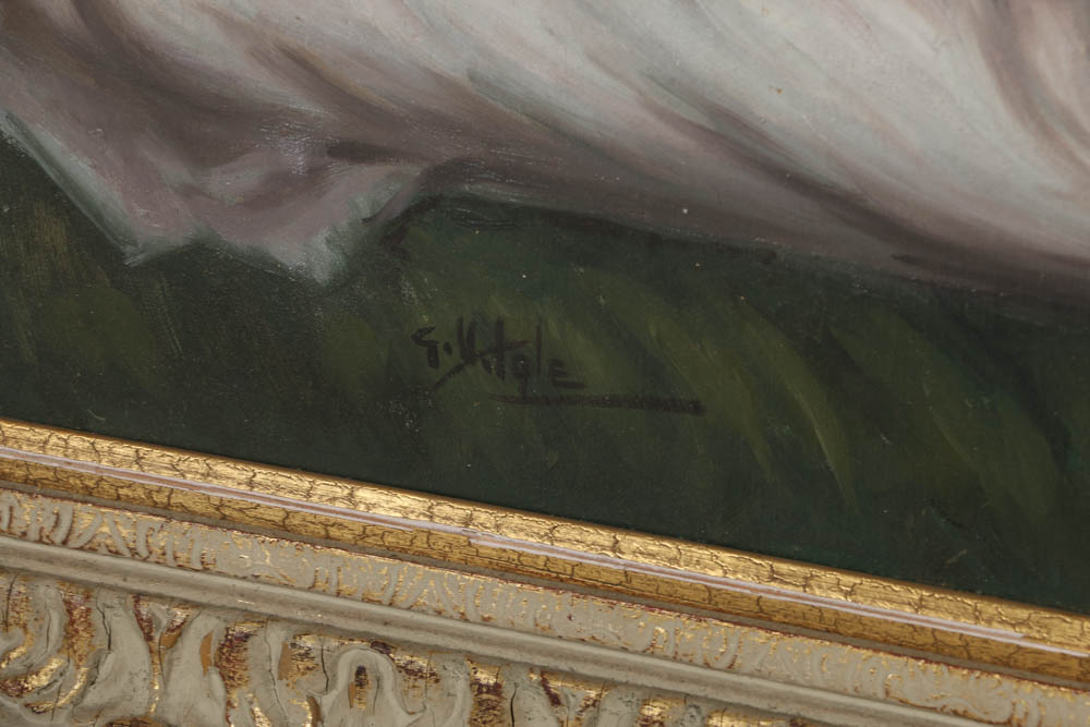 Gaetano Vitale Oil Painting on Canvas of a Reclining Woman