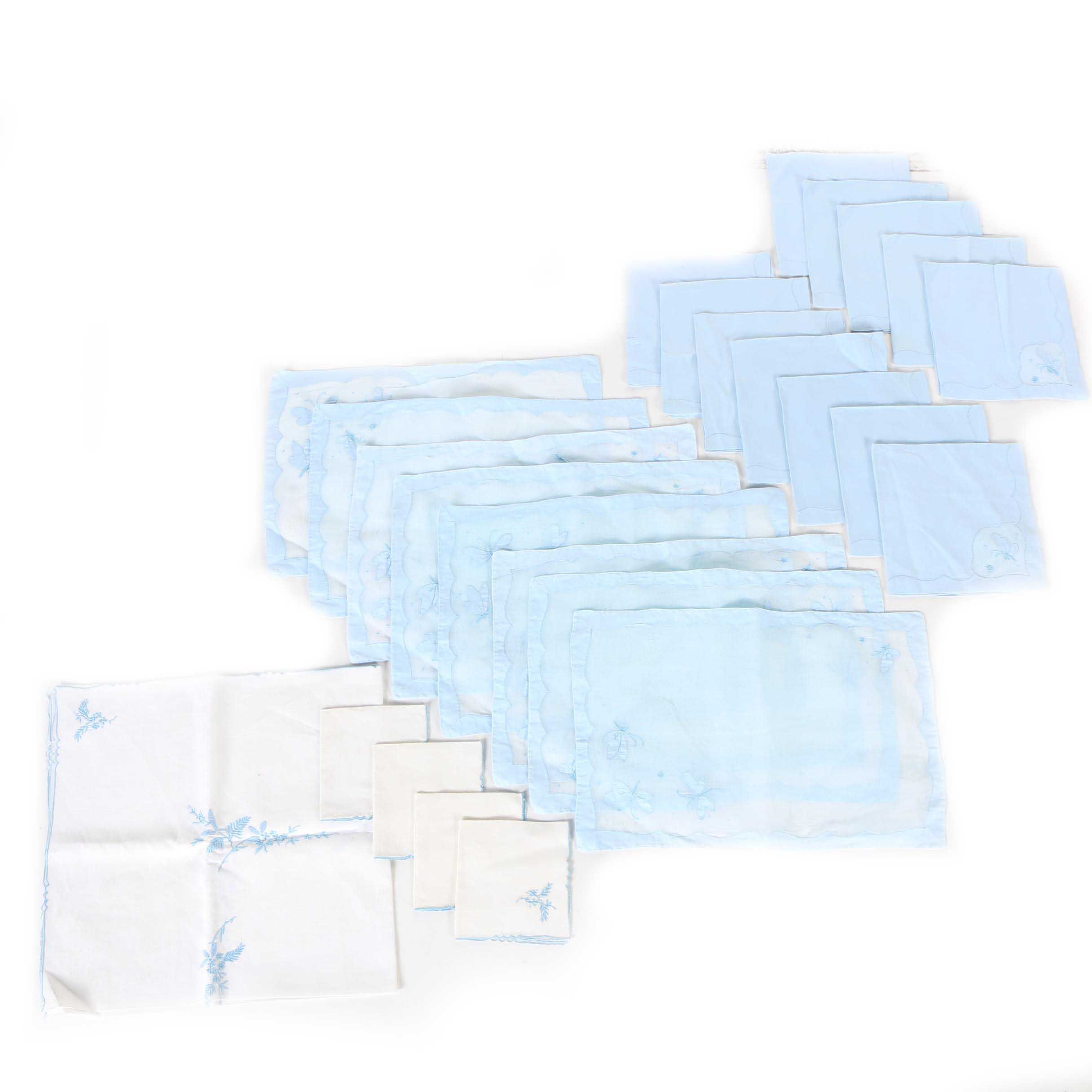 Collection of Blue and White Table Linens
