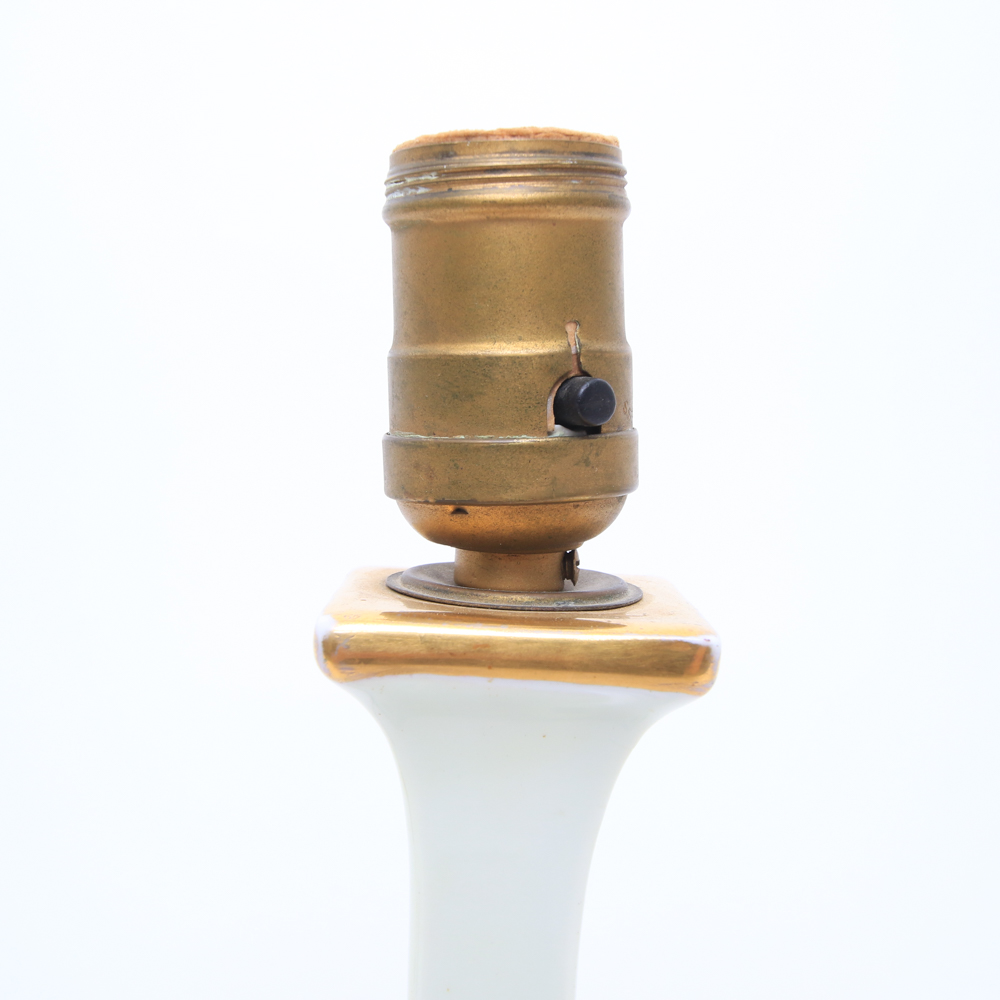 1930's Floral Porcelain Table Lamp