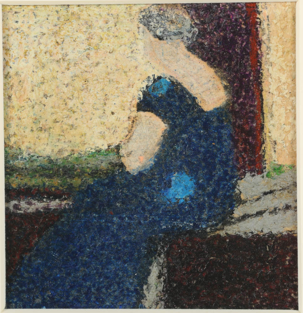 Edgar Hatten Oil Painting on Paper "Woman and Duck"