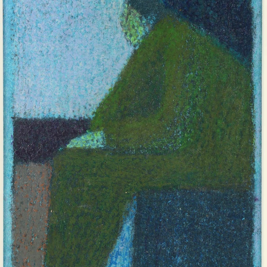 Edgar Hatten Oil and Pastel on Paper "Man"
