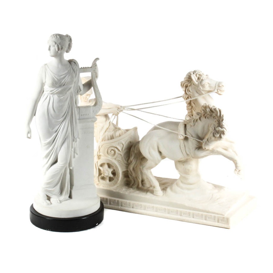 Neoclassical Bonded Marble Sculptures