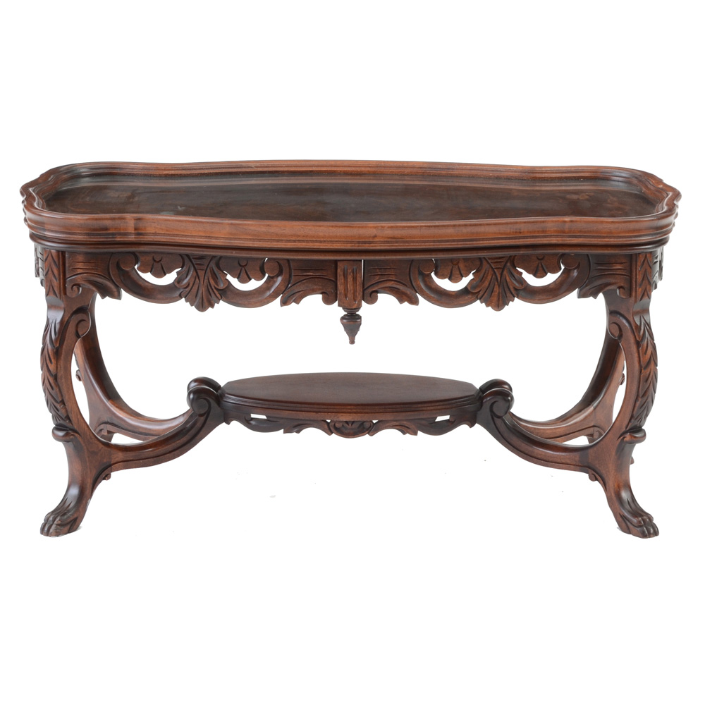 Vintage Book Matched Veneer Top Coffee Table