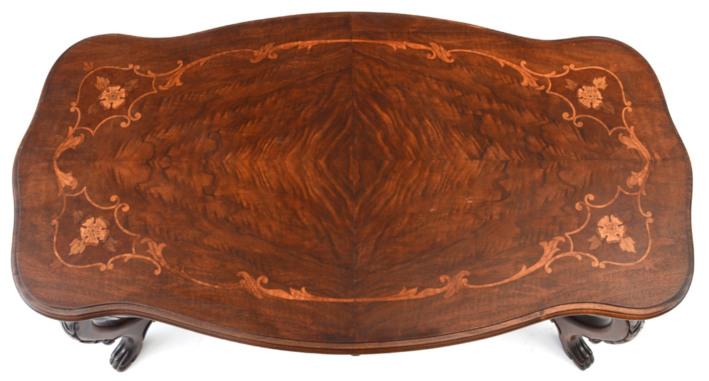 Vintage Book Matched Veneer Top Coffee Table