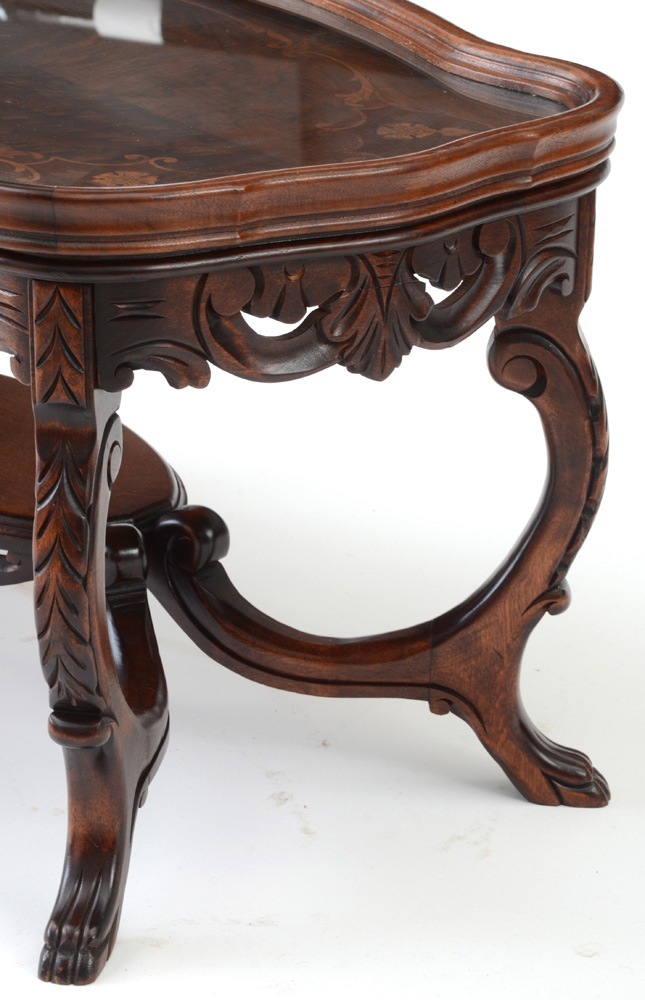 Vintage Book Matched Veneer Top Coffee Table