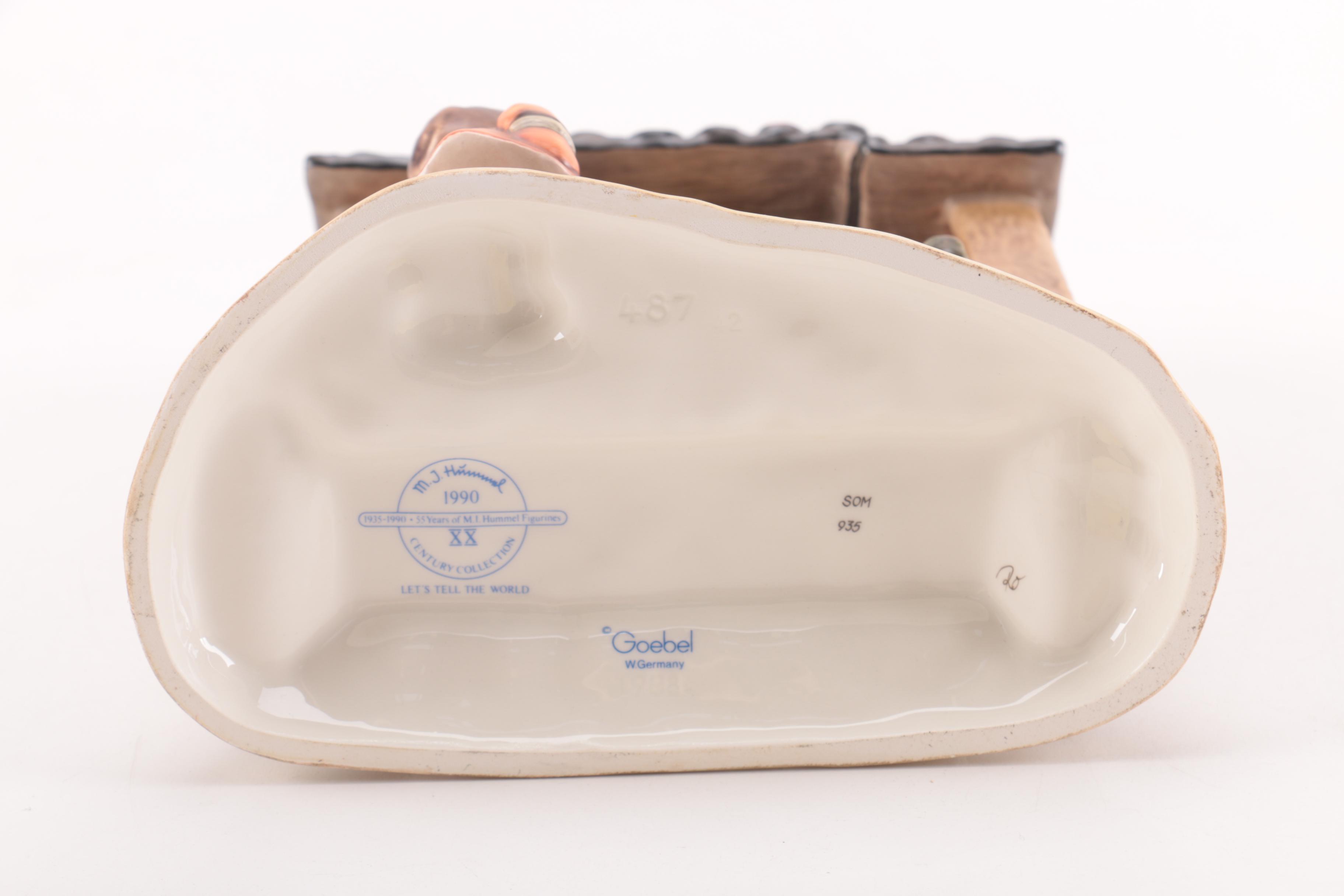 1990 Goebel Hummel "Let's Tell The World" Porcelain Figurine