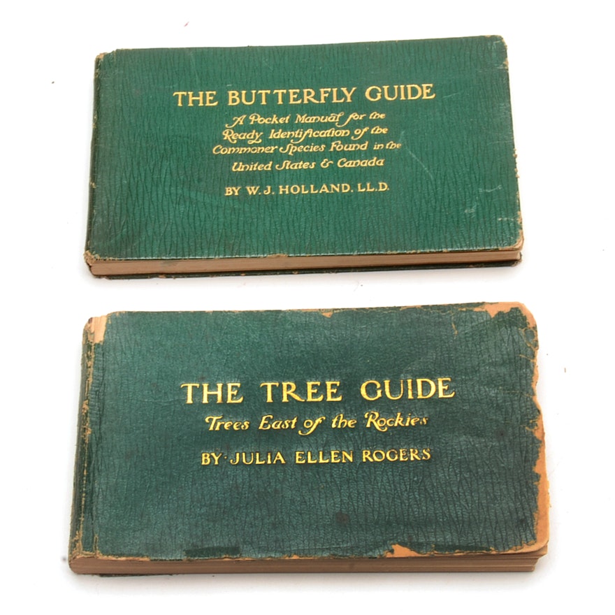 Leather Bond Soft Cover Guide Books About Trees and Butterflies