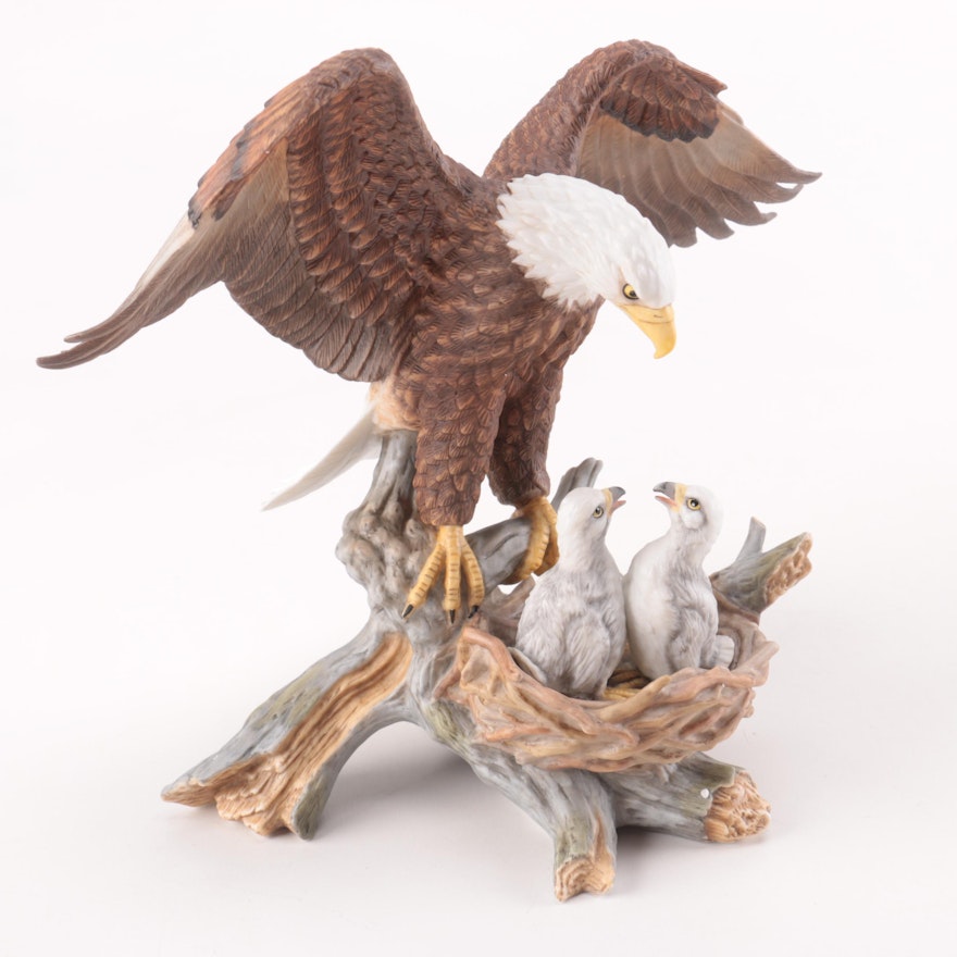 Porcelain Bald Eagle Figurine