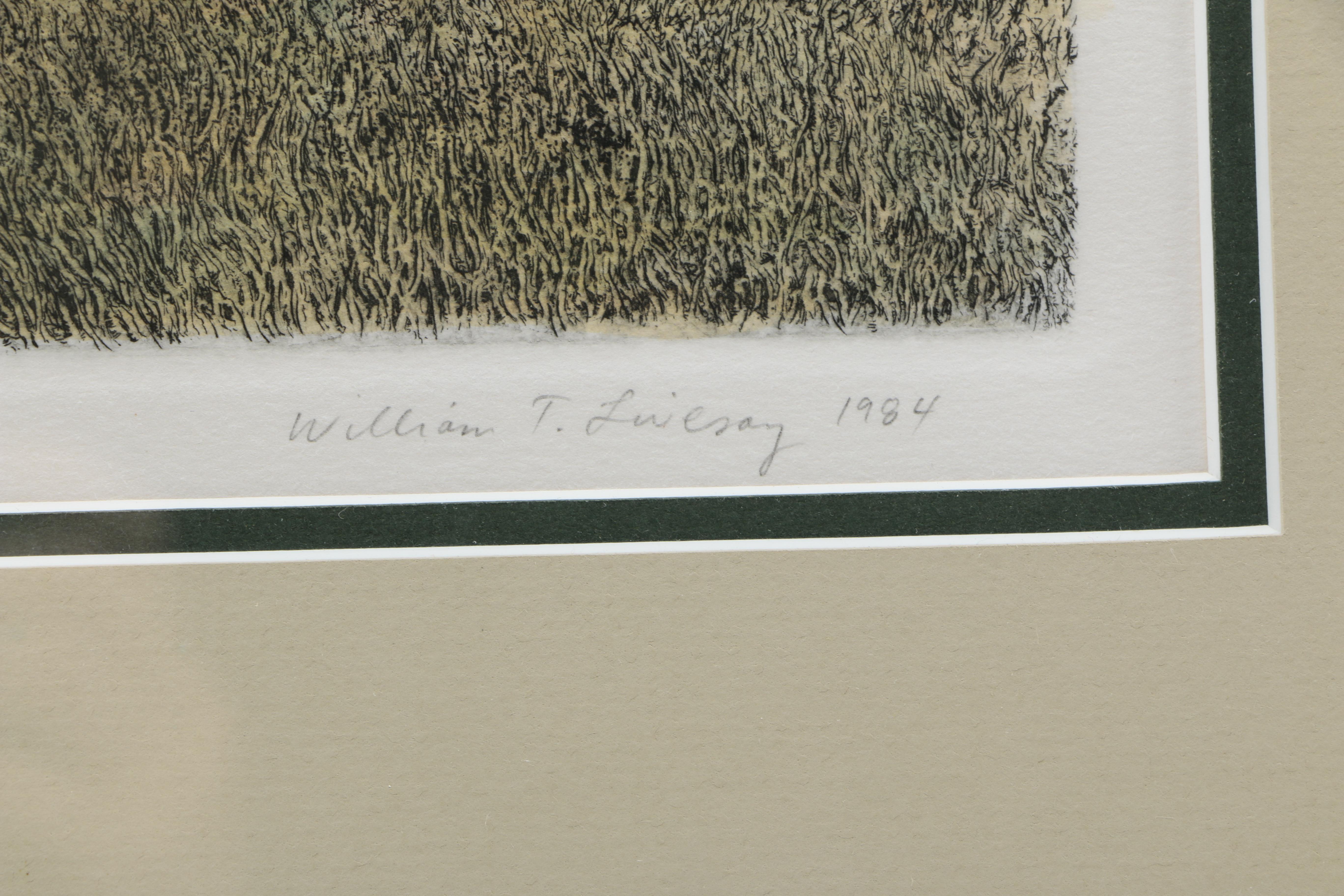 William T. Livesay Limited Edition Aquatint Etching "Sunlit Tree"