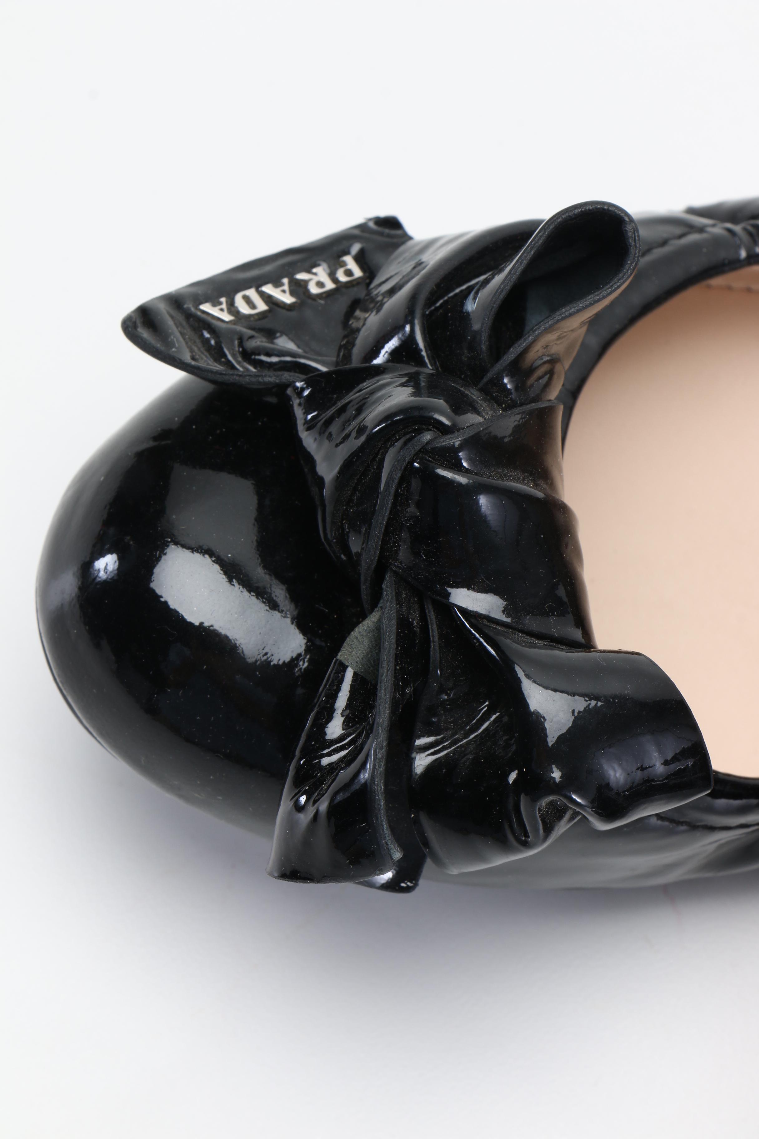 Two Pairs of Prada Flats With Bows