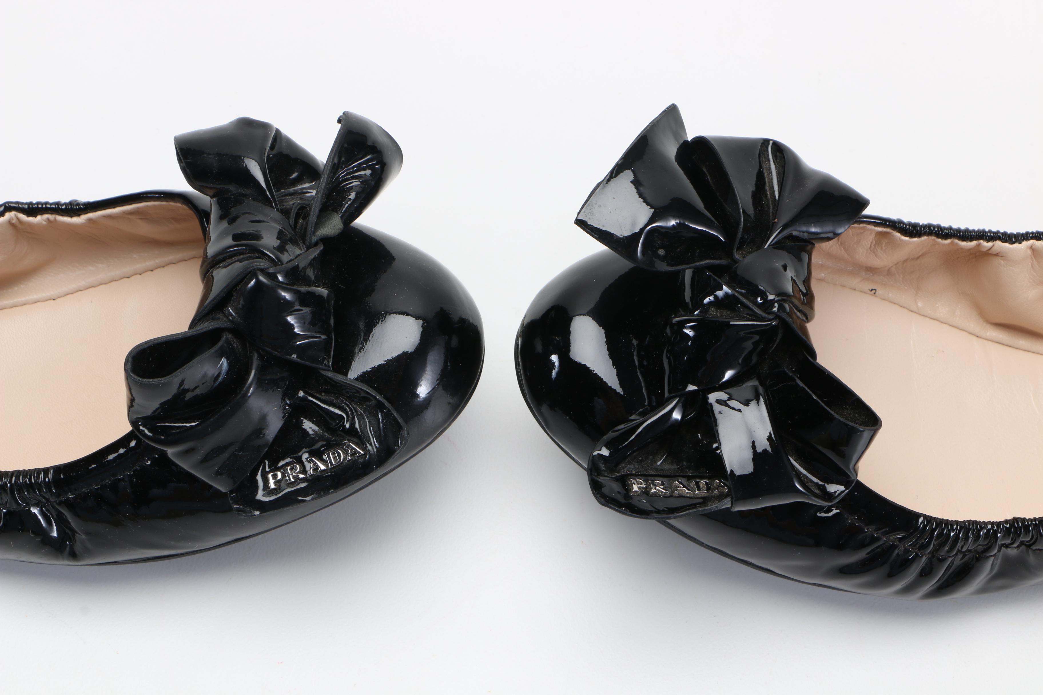 Two Pairs of Prada Flats With Bows