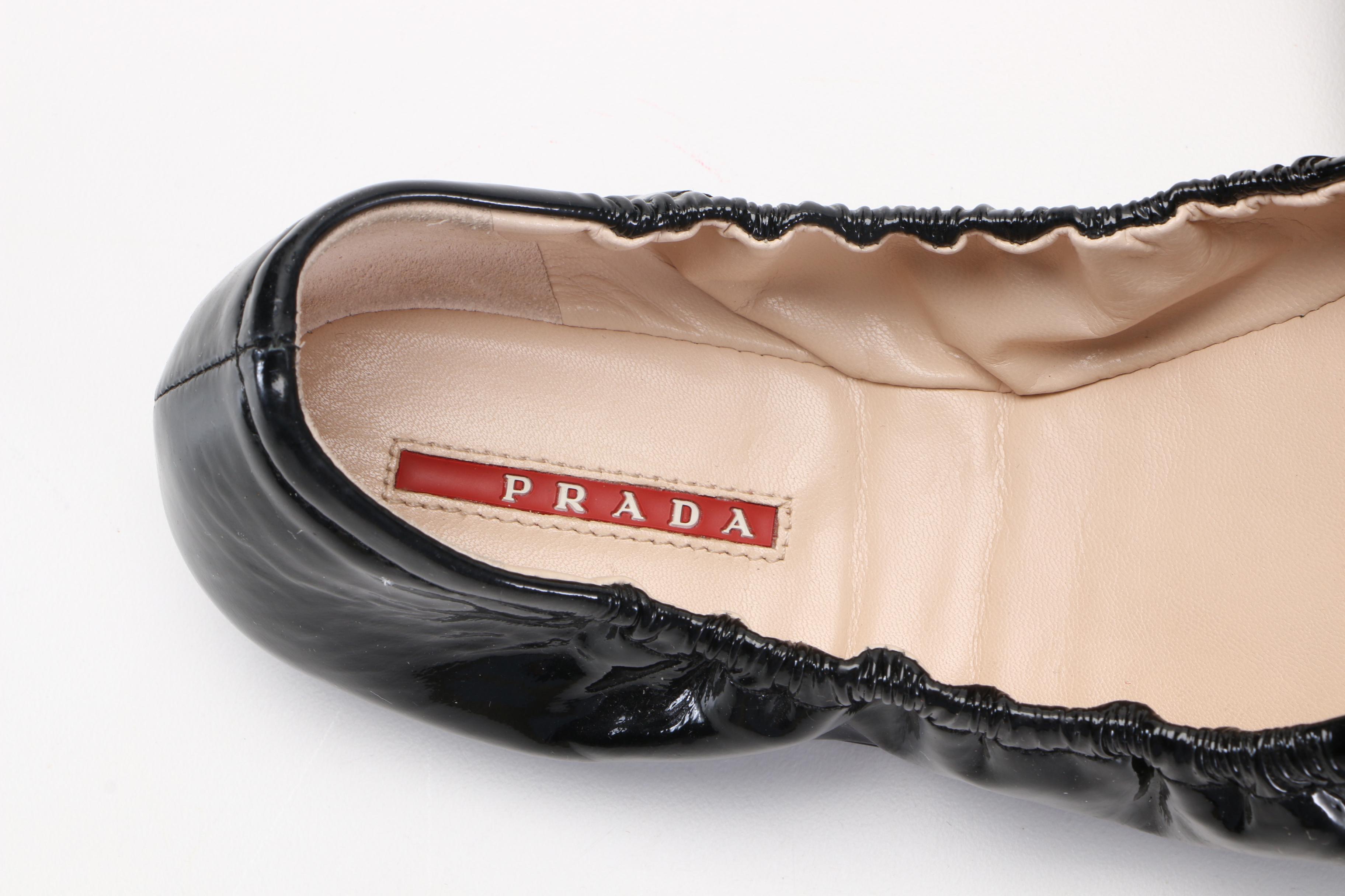 Two Pairs of Prada Flats With Bows