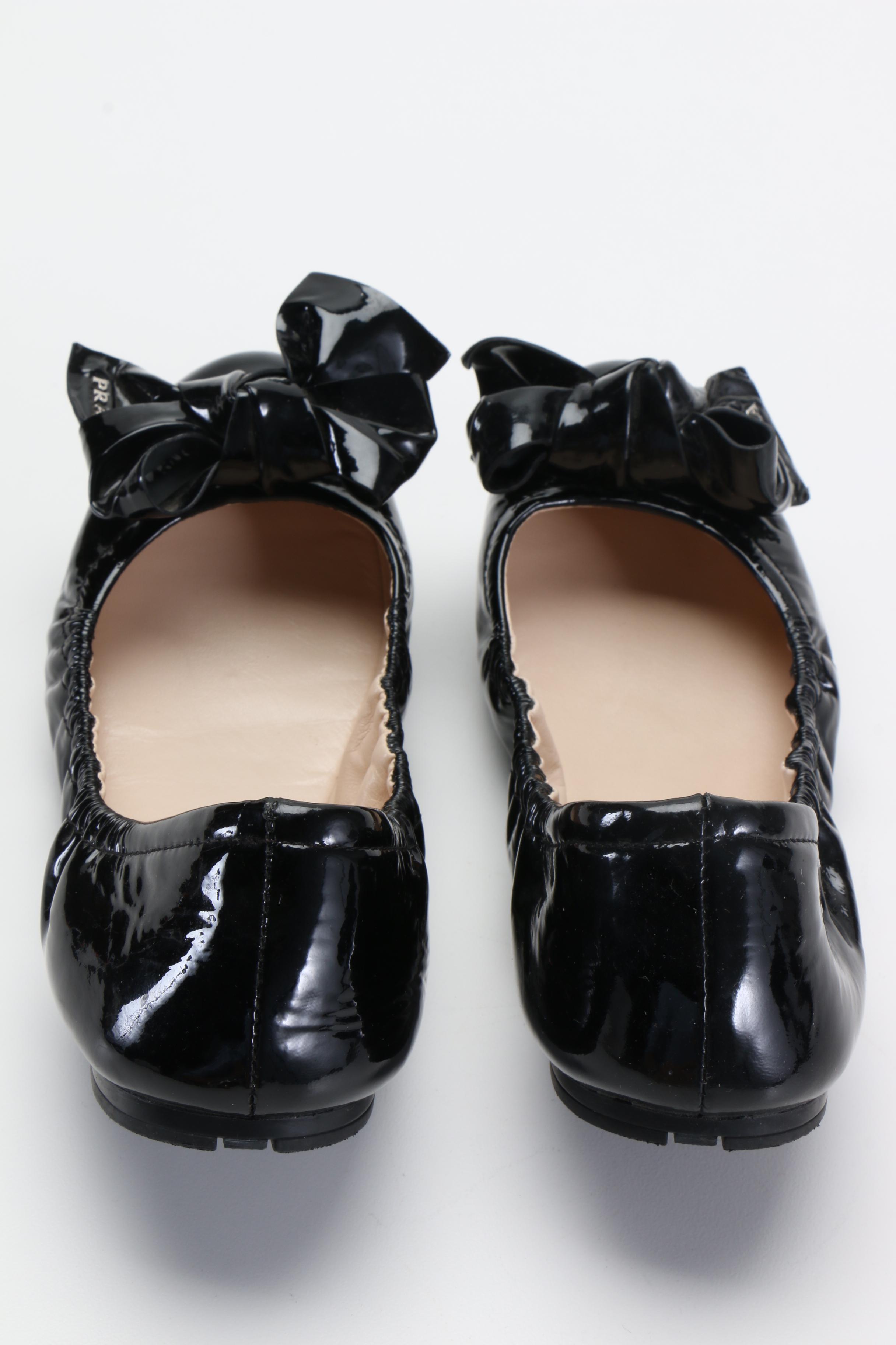 Two Pairs of Prada Flats With Bows