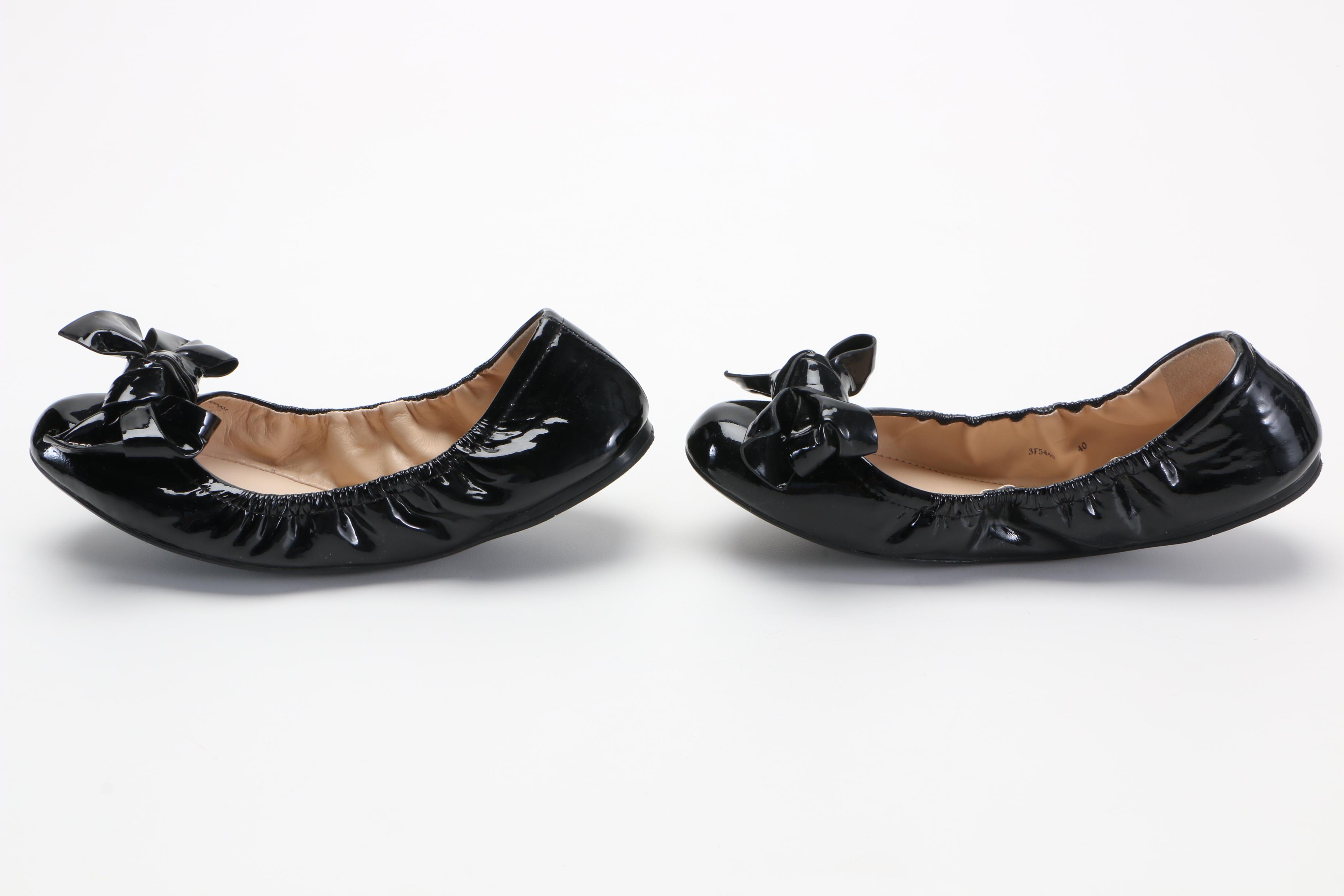 Two Pairs of Prada Flats With Bows
