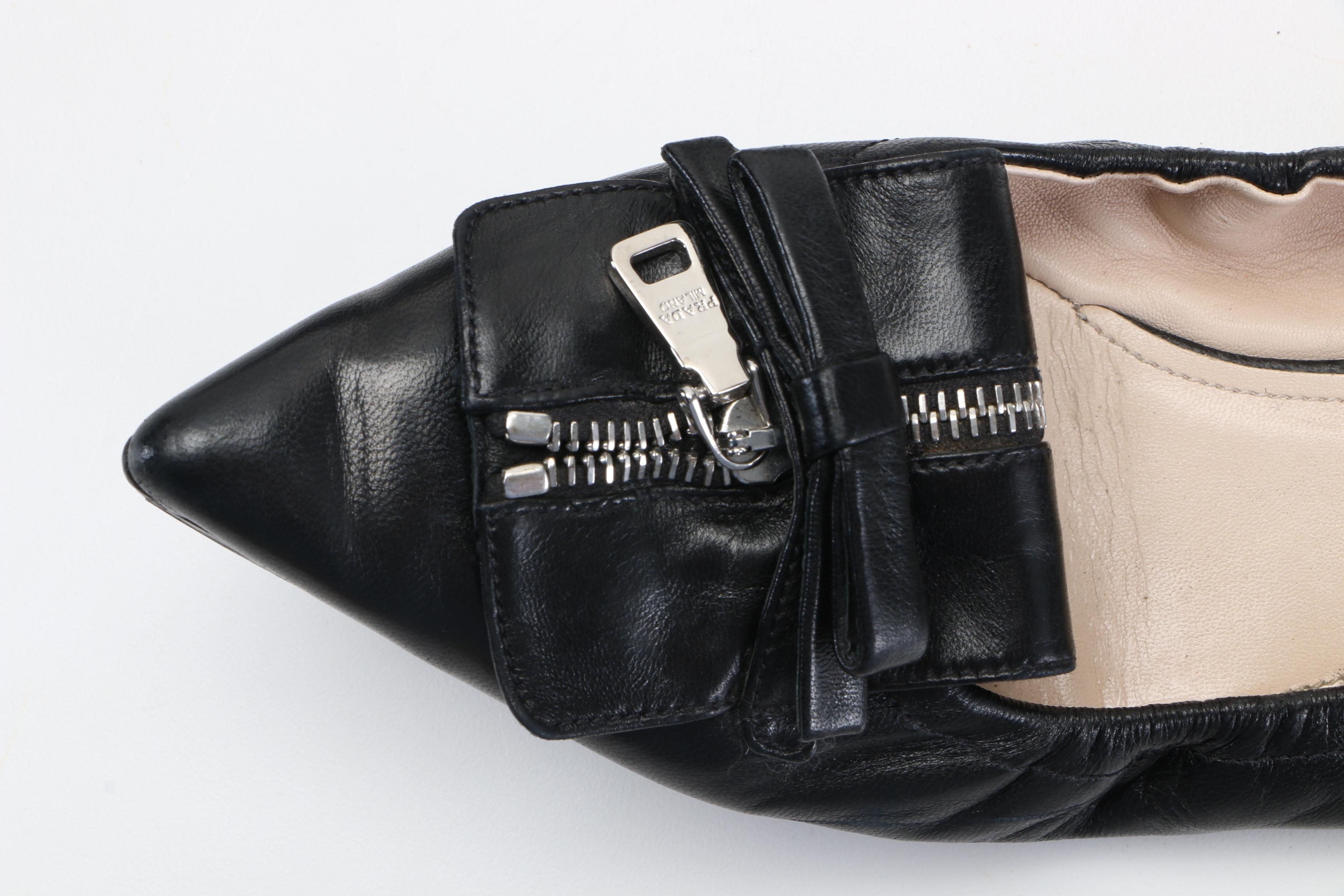 Two Pairs of Prada Flats With Bows