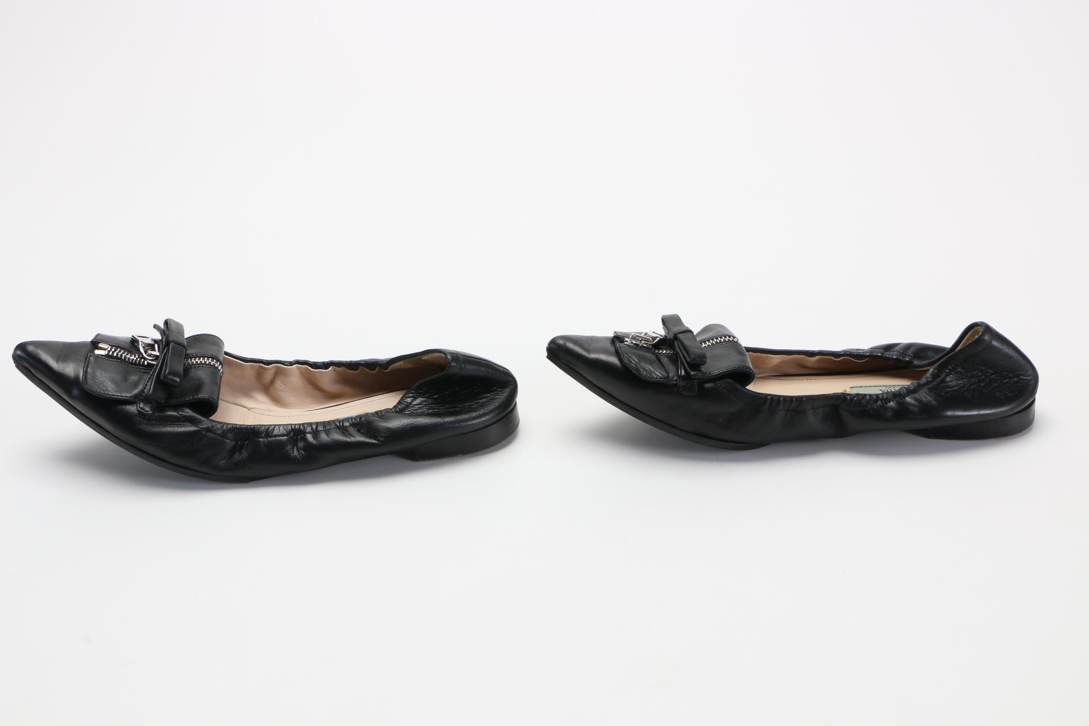 Two Pairs of Prada Flats With Bows