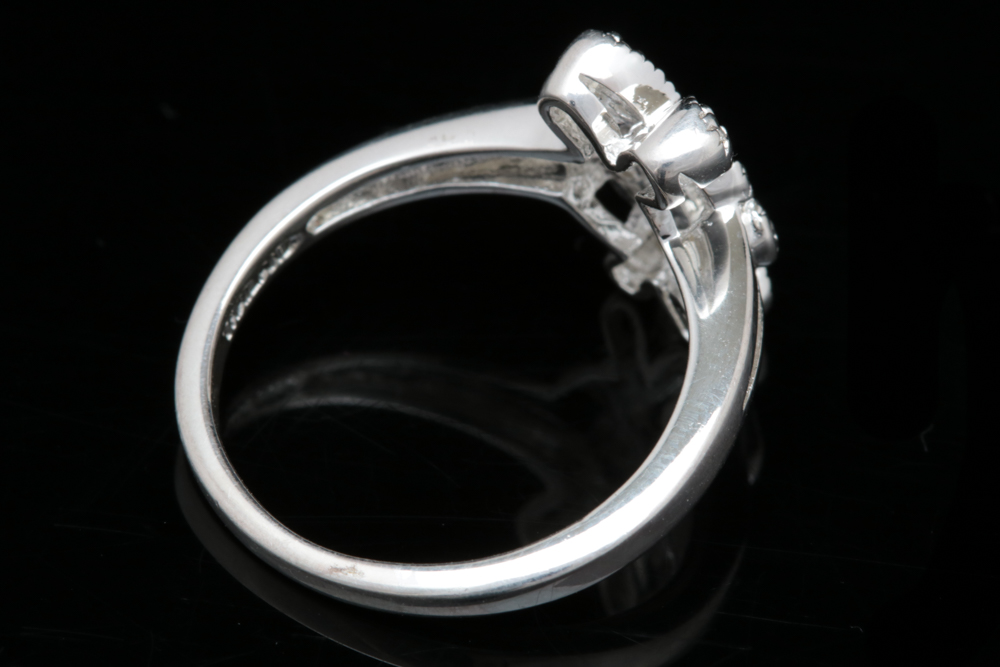 Sterling Silver and Diamond Butterfly Ring
