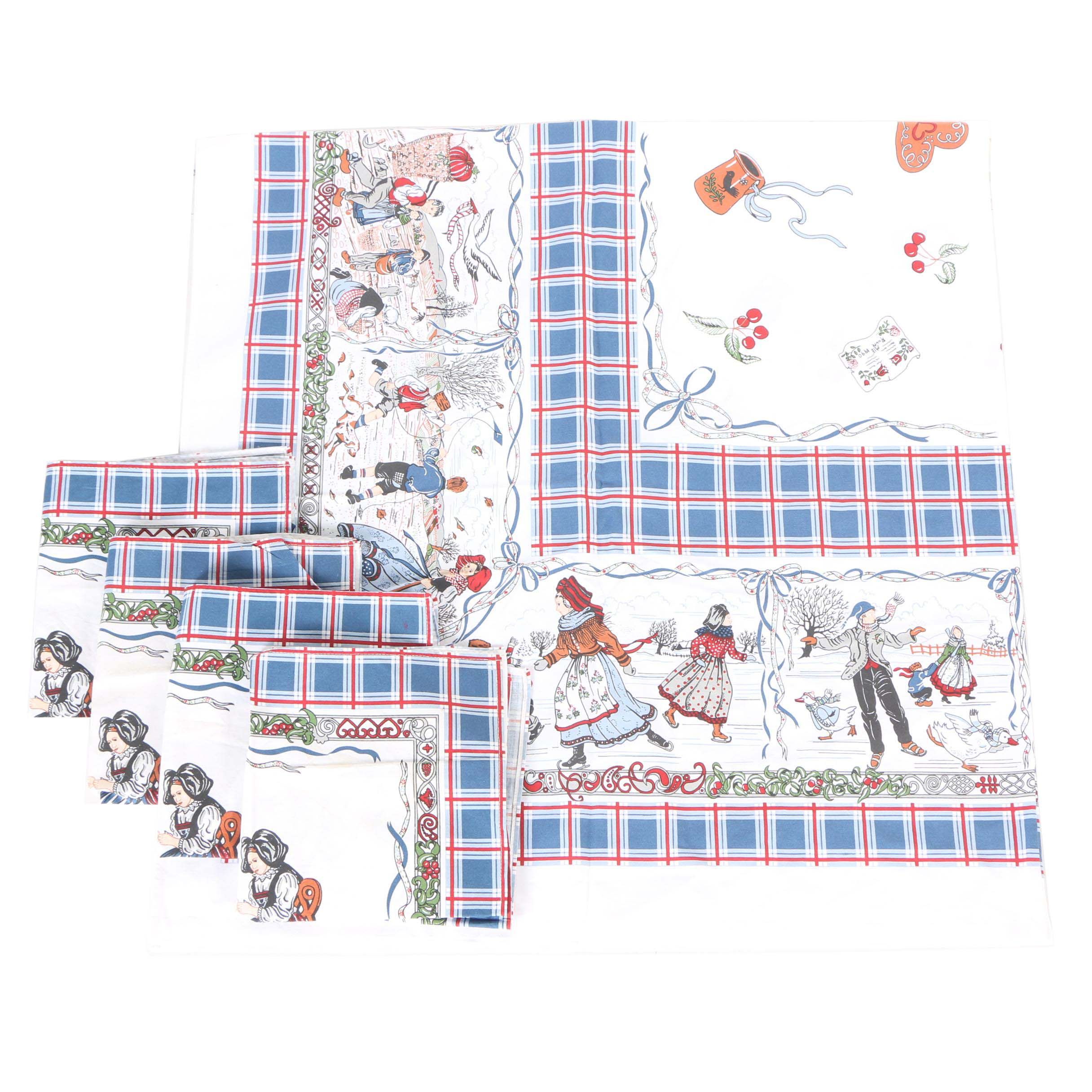 French Holiday-Themed Table Linens