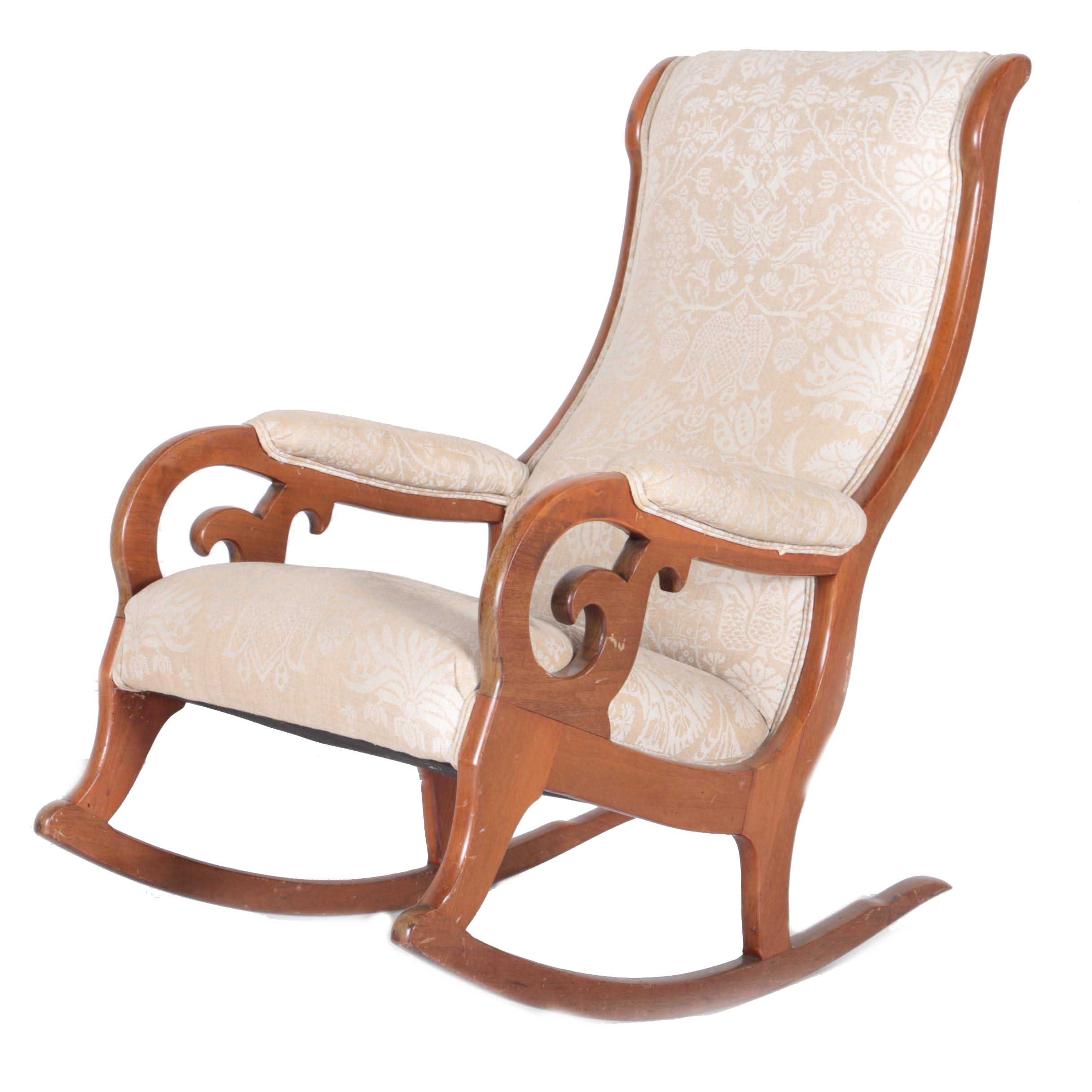 Antique Victorian Rococo Revival Rocking Chair