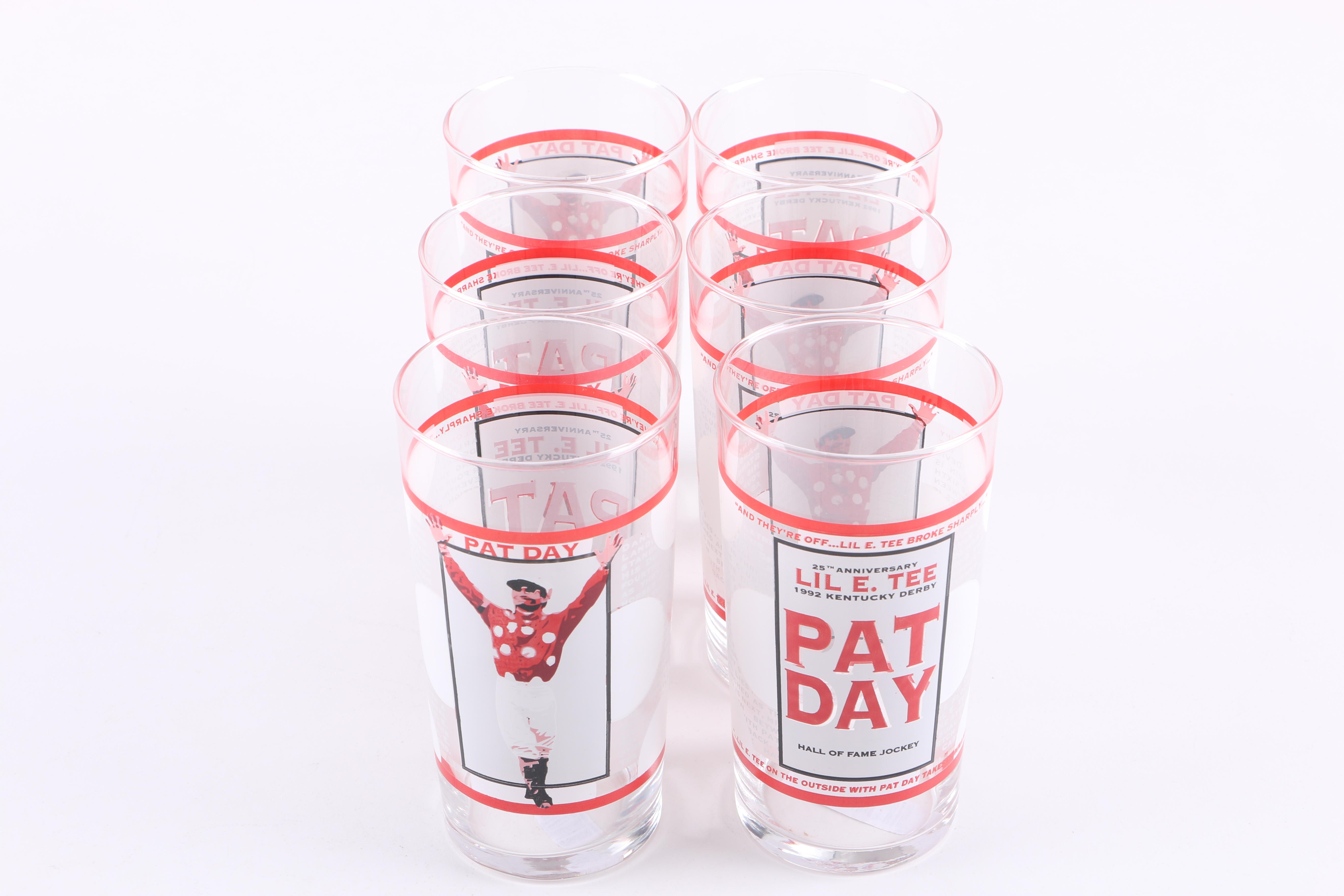 Set of Pat Day Kentucky Derby Glasses