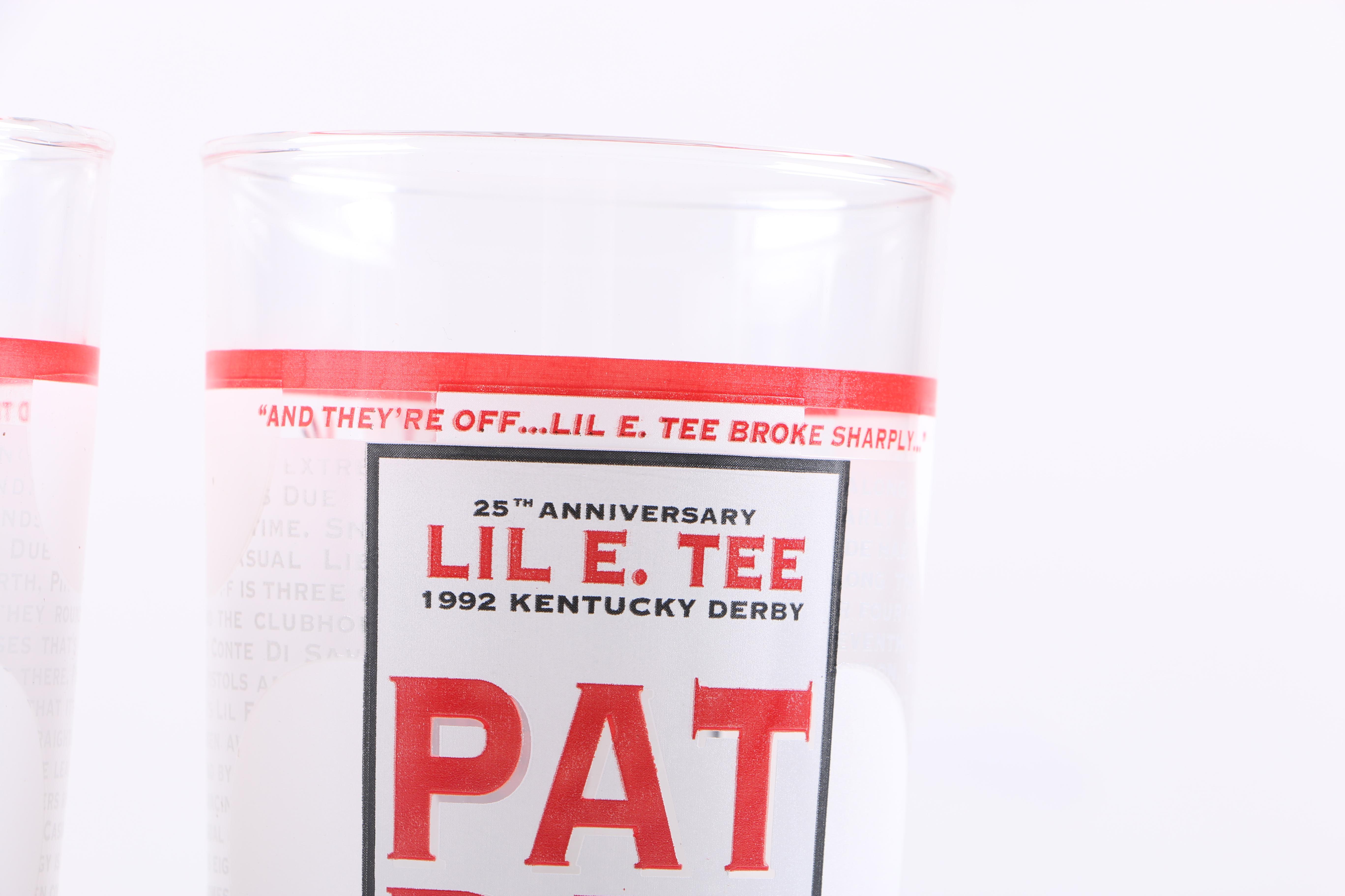 Set of Pat Day Kentucky Derby Glasses