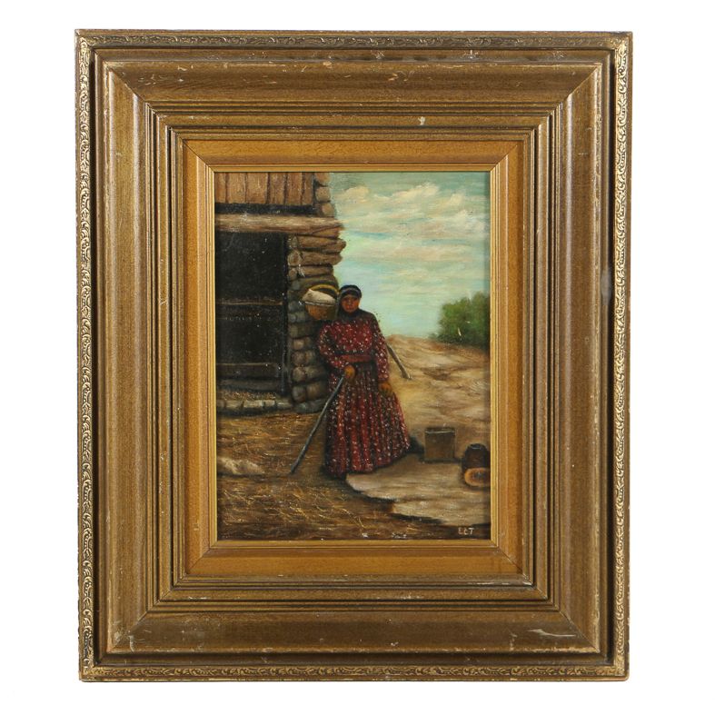 L.C. Taylor Oil Painting on Canvas Figural Landscape