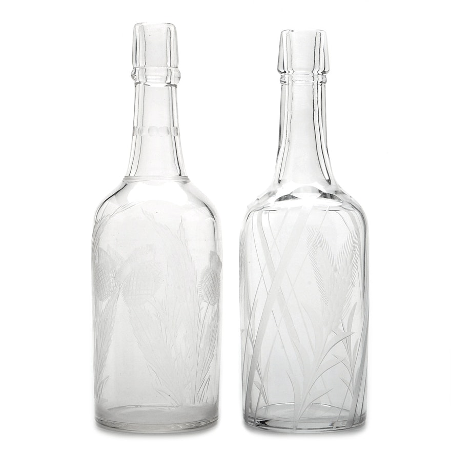 Etched Glass Decantures