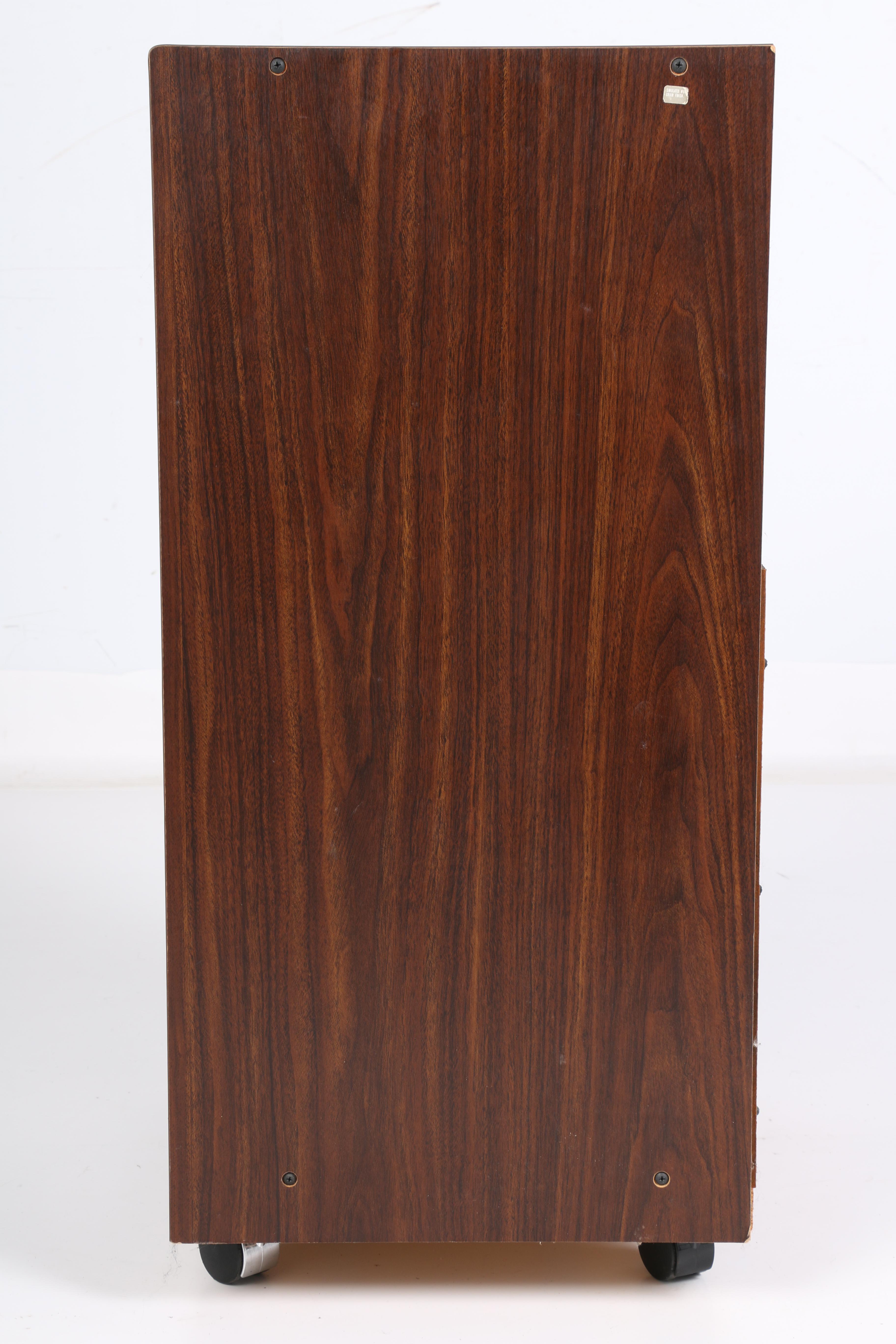 Vintage Sansui R-5 Stereo Receiver and D-95M Cassette Deck in Cabinet