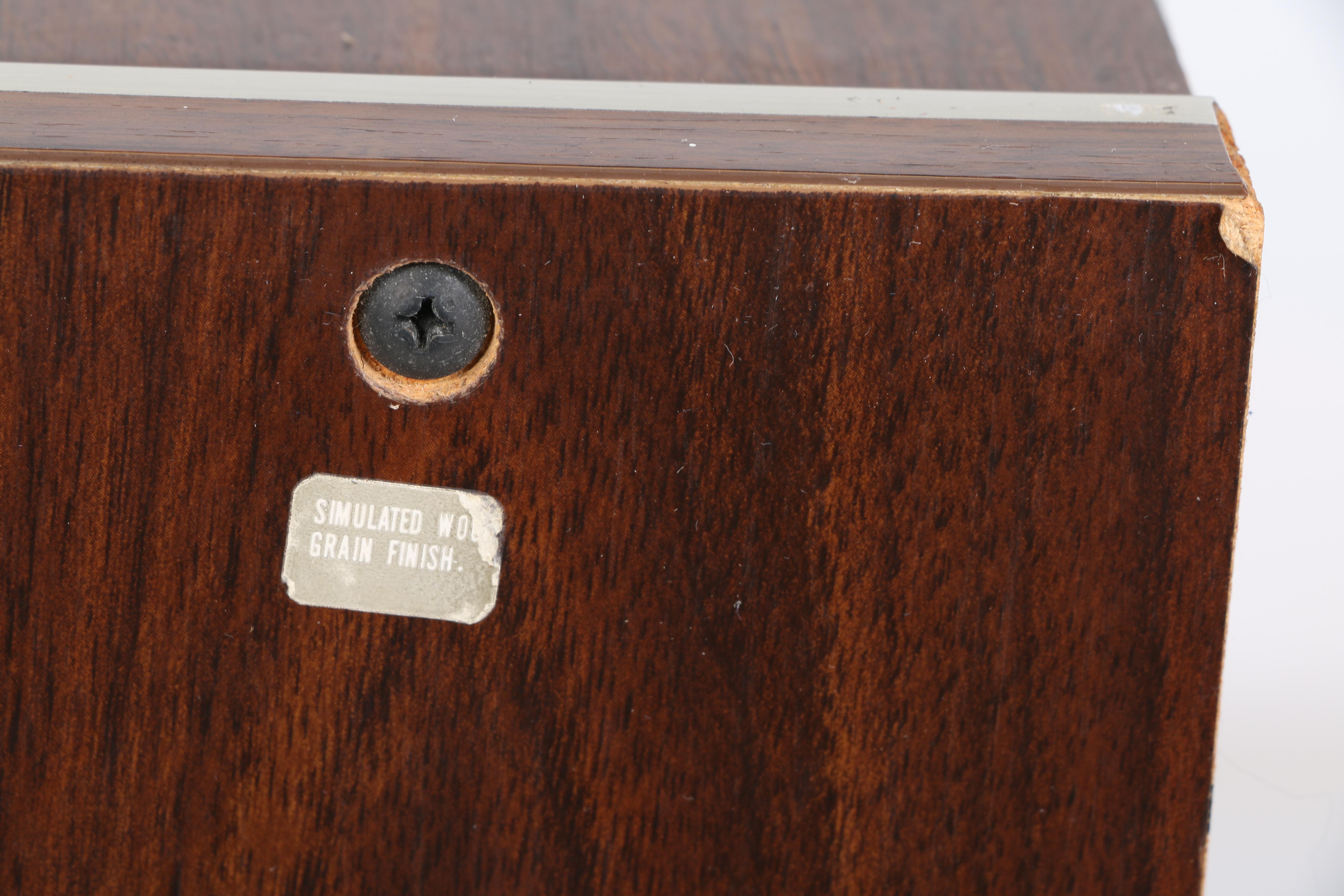 Vintage Sansui R-5 Stereo Receiver and D-95M Cassette Deck in Cabinet