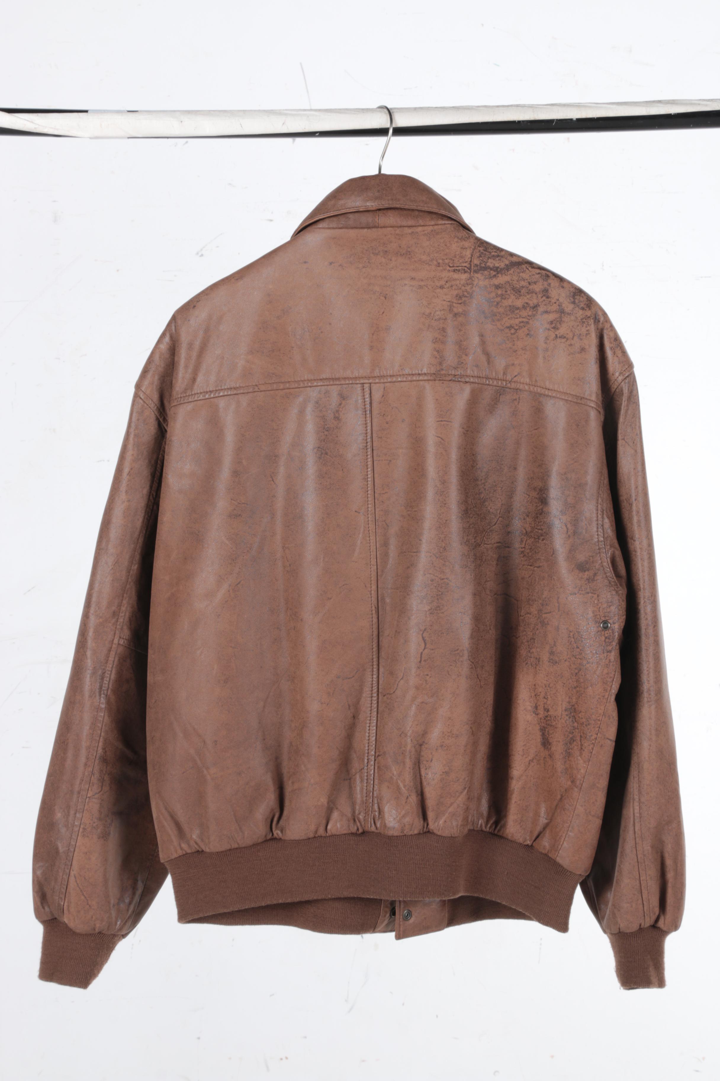 Durkee's Express Leather Flight Jacket and Philippe Monet Leather Jacket