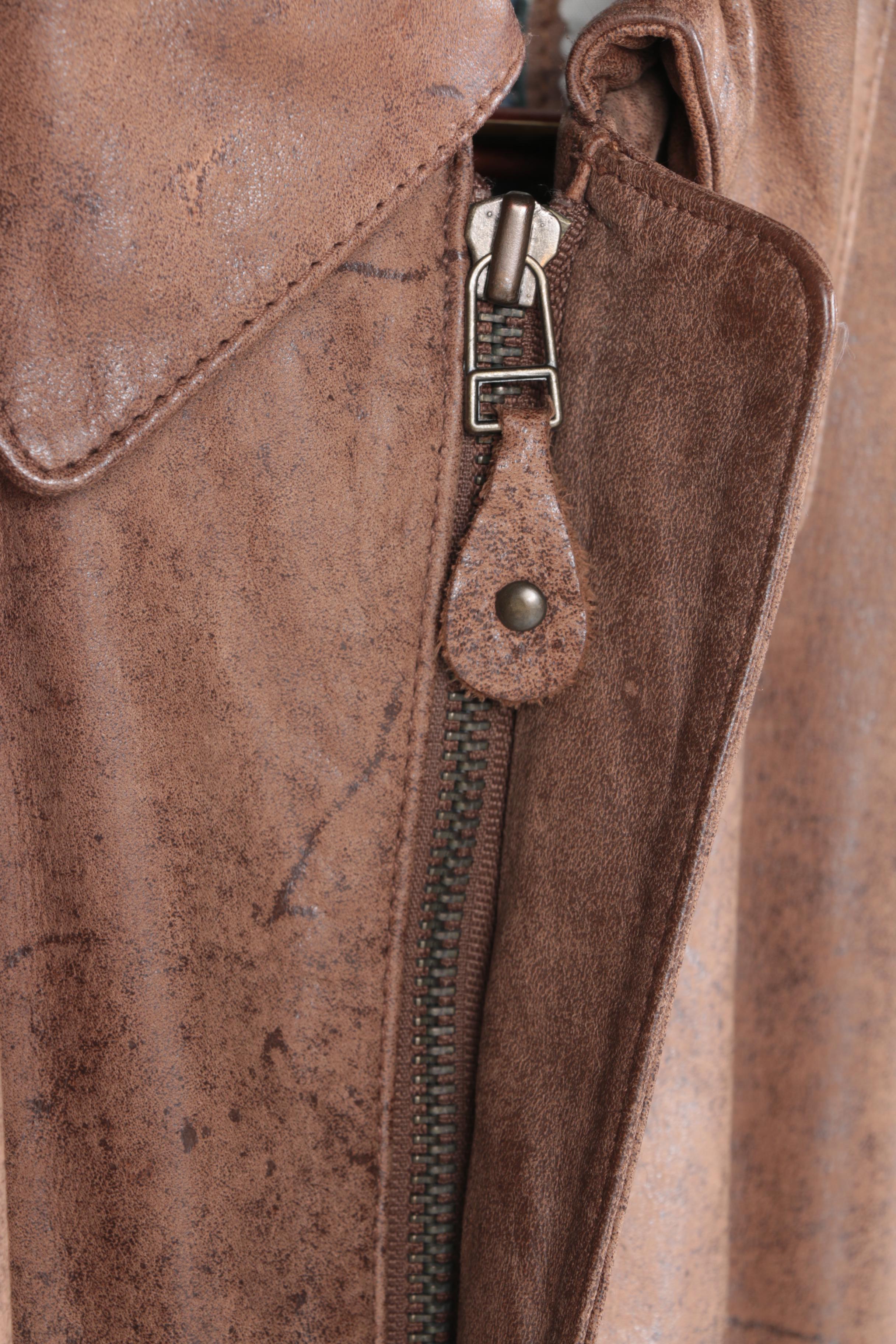 Durkee's Express Leather Flight Jacket and Philippe Monet Leather Jacket