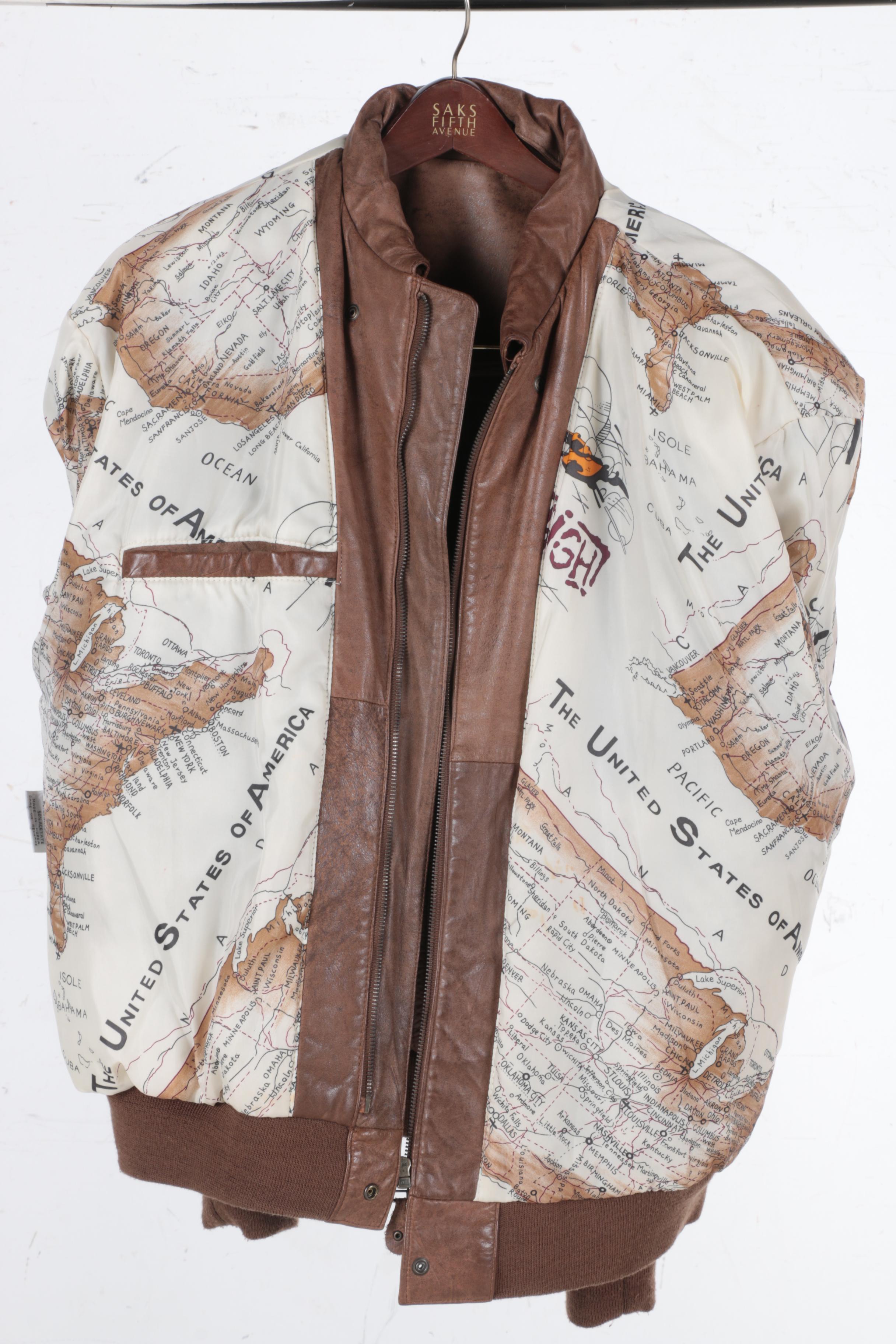 Durkee's Express Leather Flight Jacket and Philippe Monet Leather Jacket