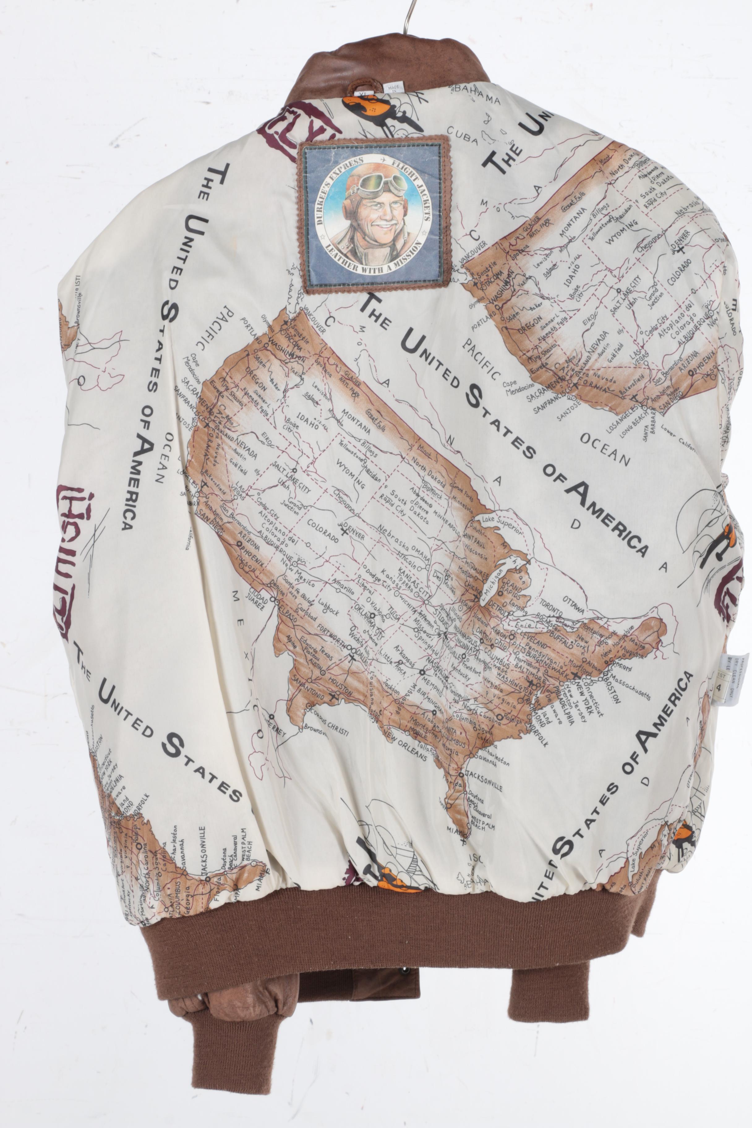 Durkee's Express Leather Flight Jacket and Philippe Monet Leather Jacket