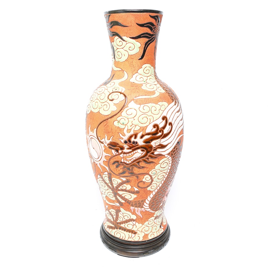 Chinese Ceramic Vase with Dragon Motif