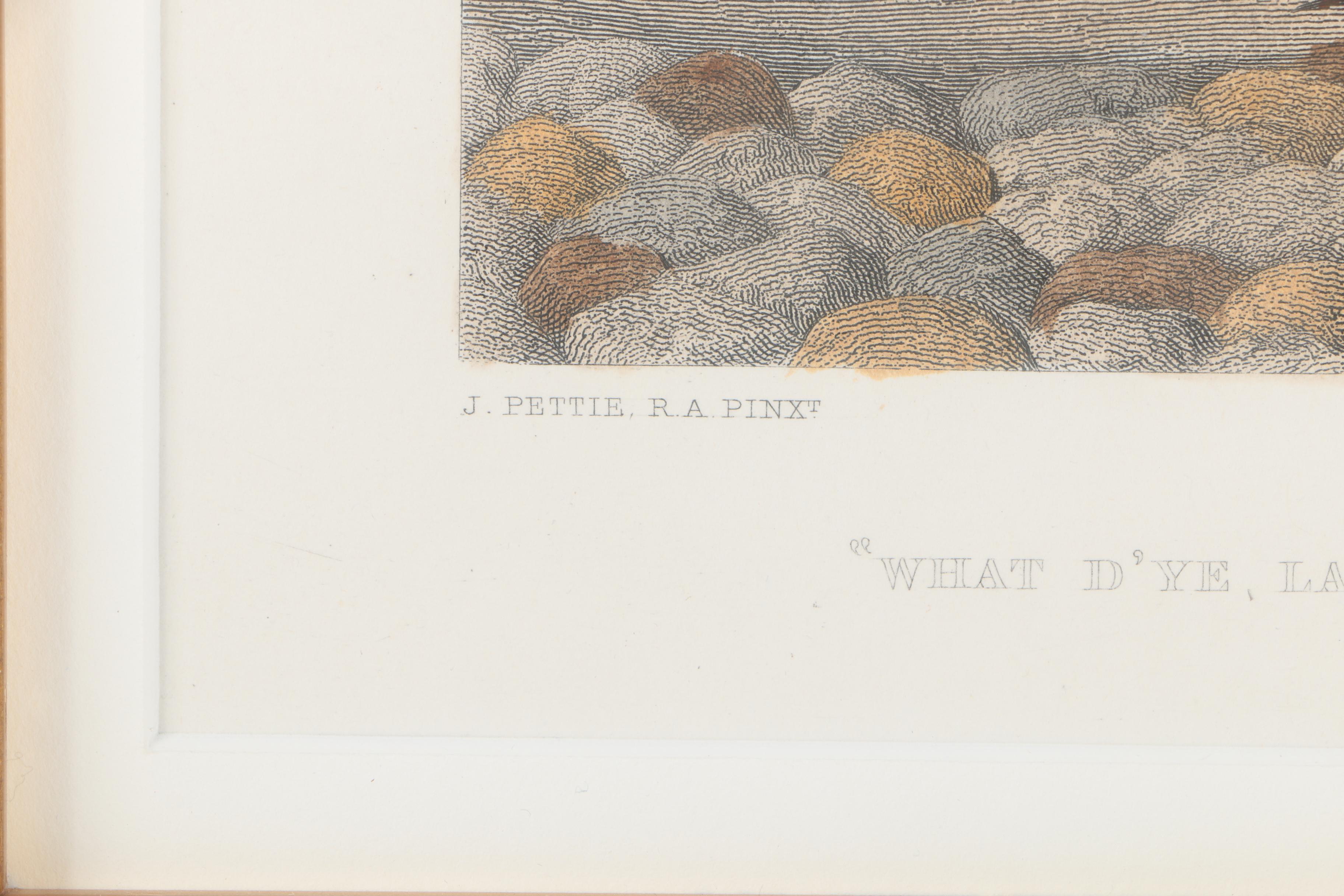 Hand Colored Wood Engraving "What D'Ye Lack, Madam? What D'Ye Lack?"