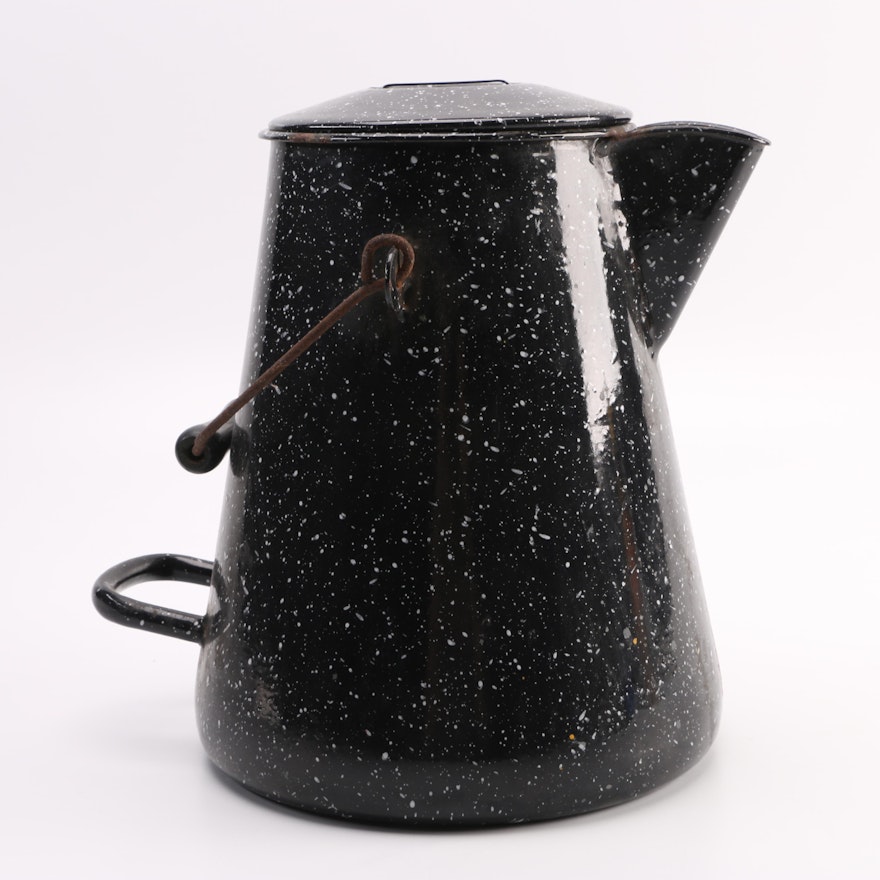 Large Enamel Coffee Pot