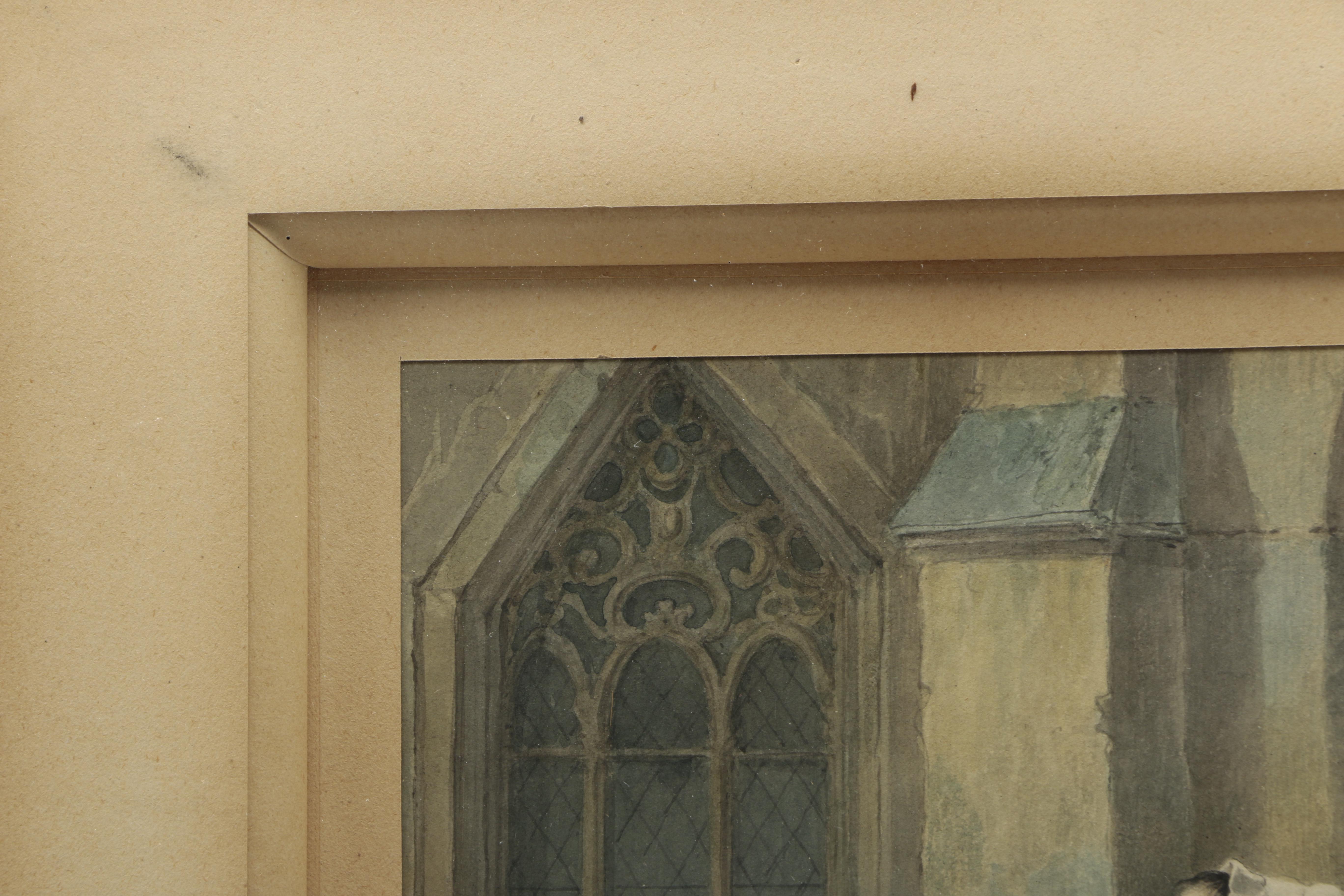 Paul Jean Lauters Watercolor Painting of Peasant Woman and Child