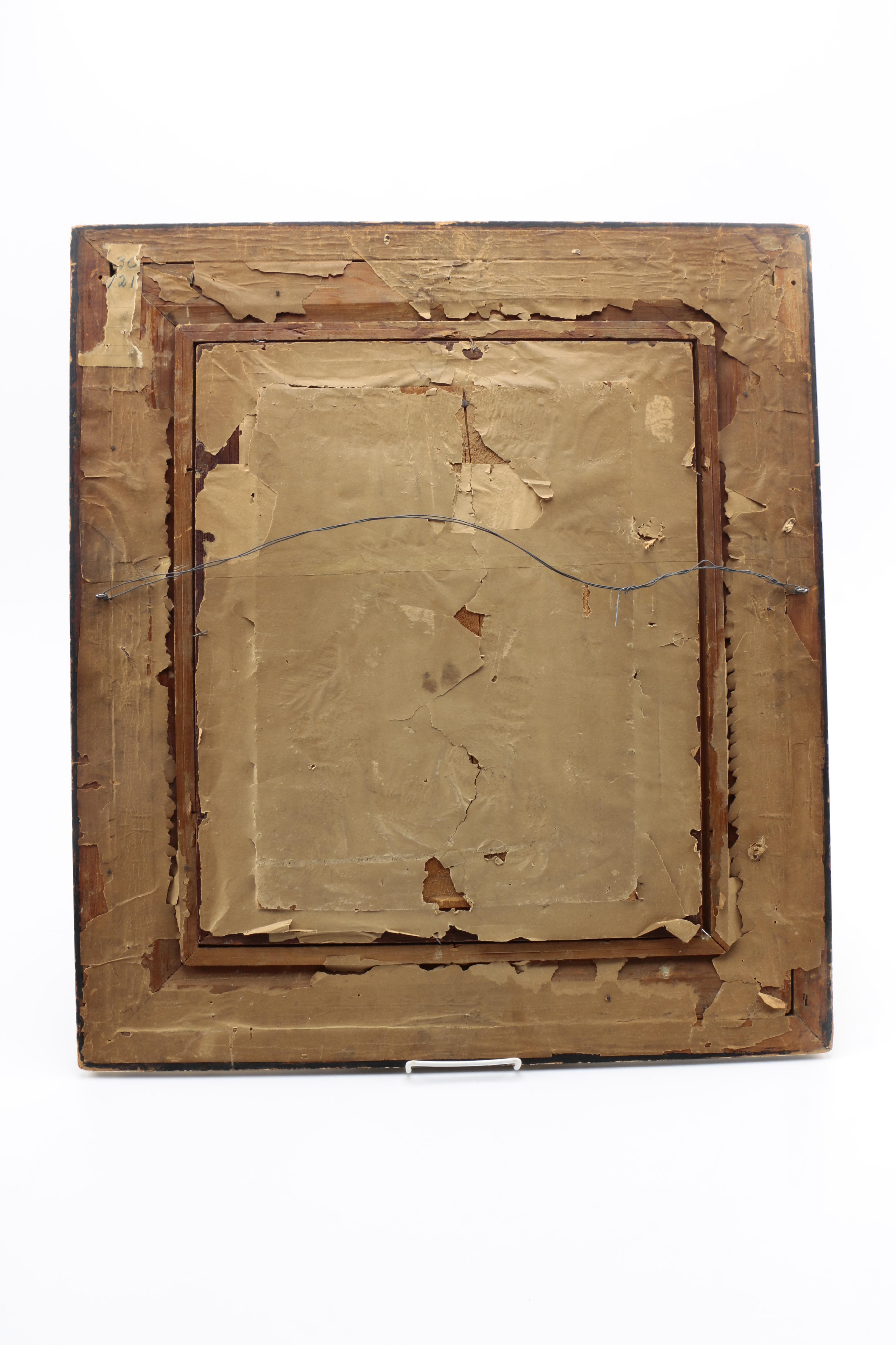 Paul Jean Lauters Watercolor Painting of Peasant Woman and Child